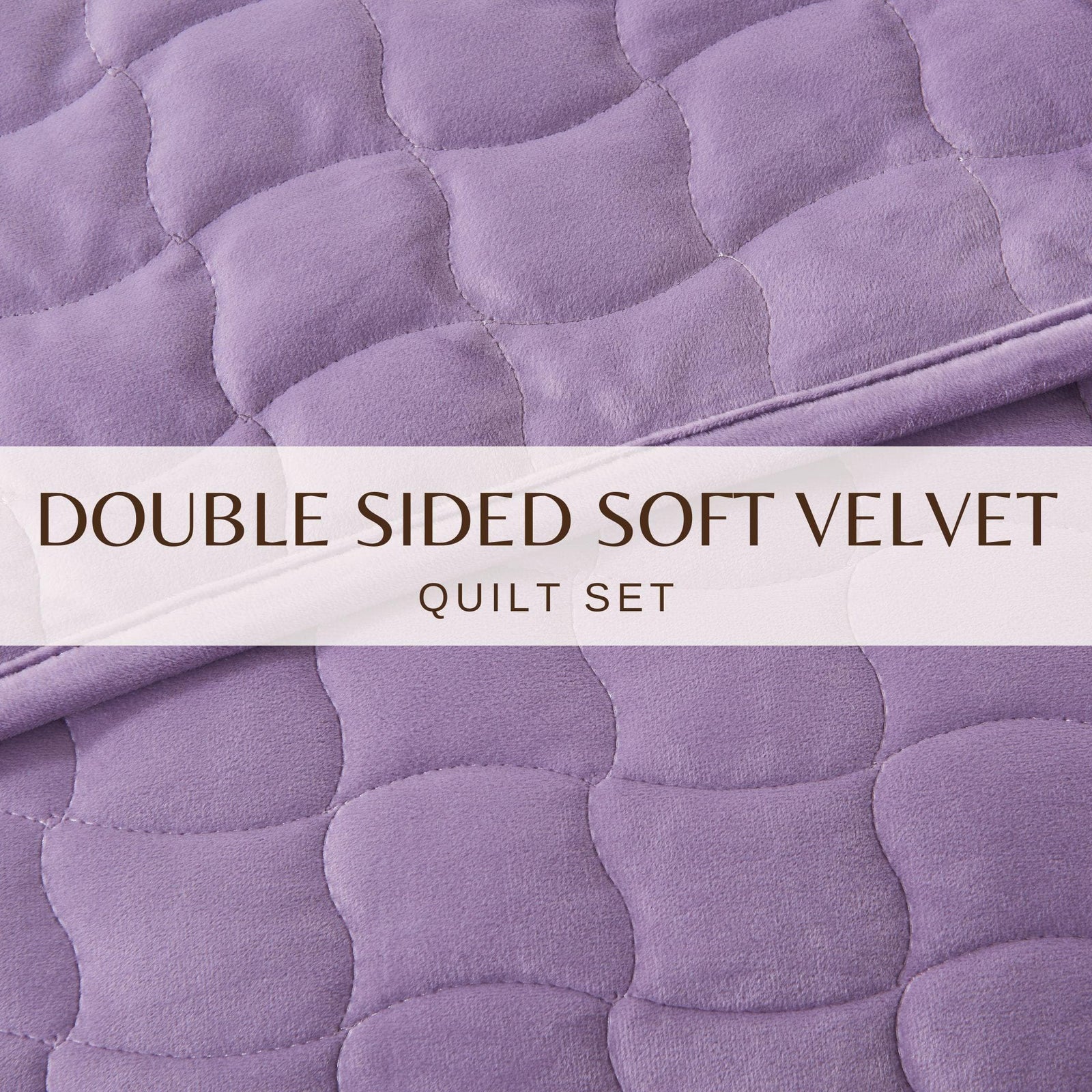 Velvet Box-Stitched Quilt Set - Vivica Collection