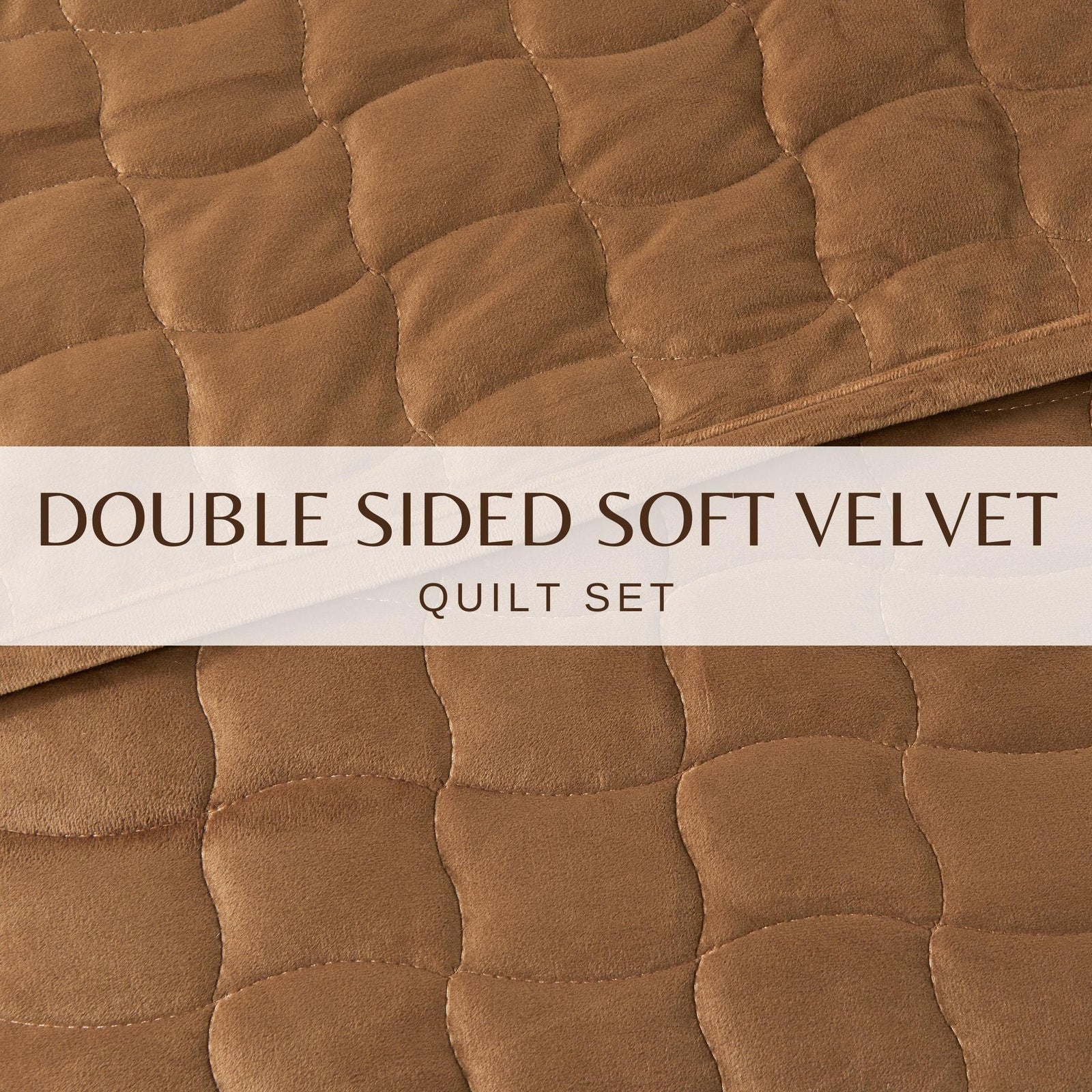 Velvet Box-Stitched Quilt Set - Vivica Collection