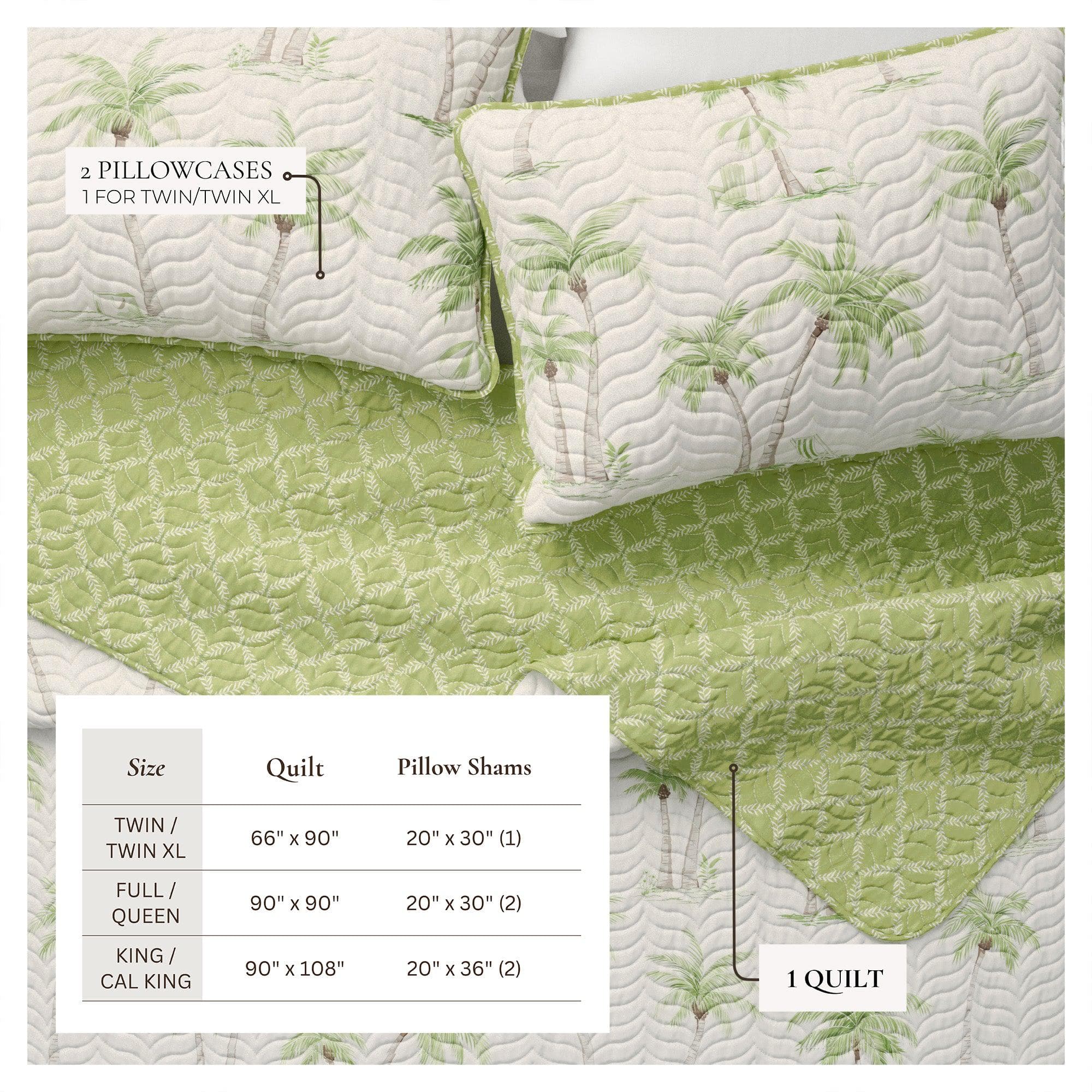 West Palm Trees Coastal Quilt Set - Coronado Collection