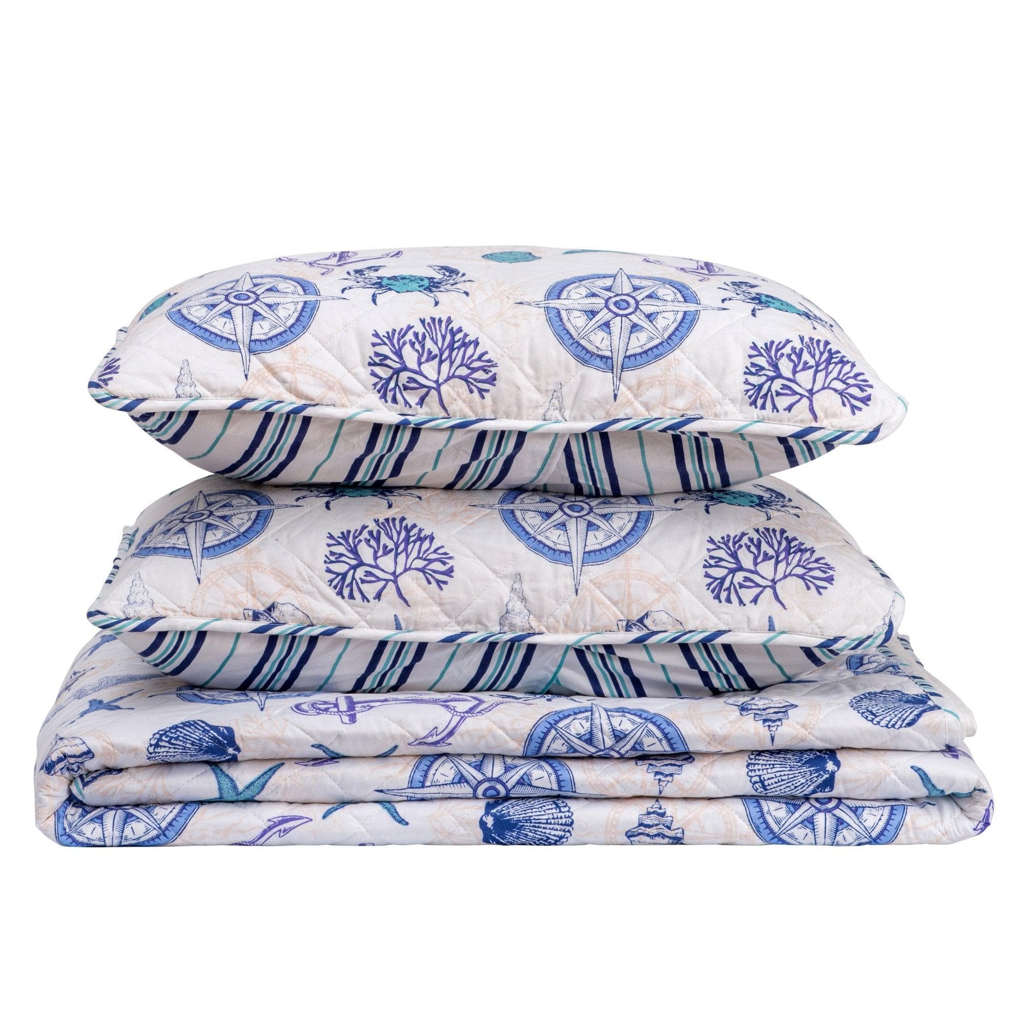 Nautical Anchor Quilt Set - Azure Collection