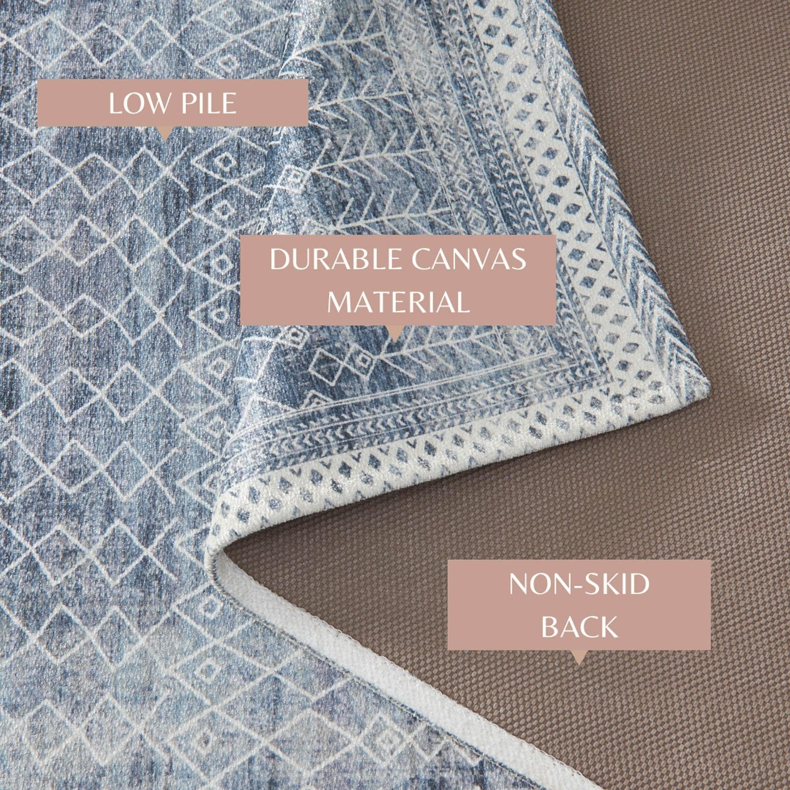 Distressed Moroccan Machine Washable Accent Runner 2'4