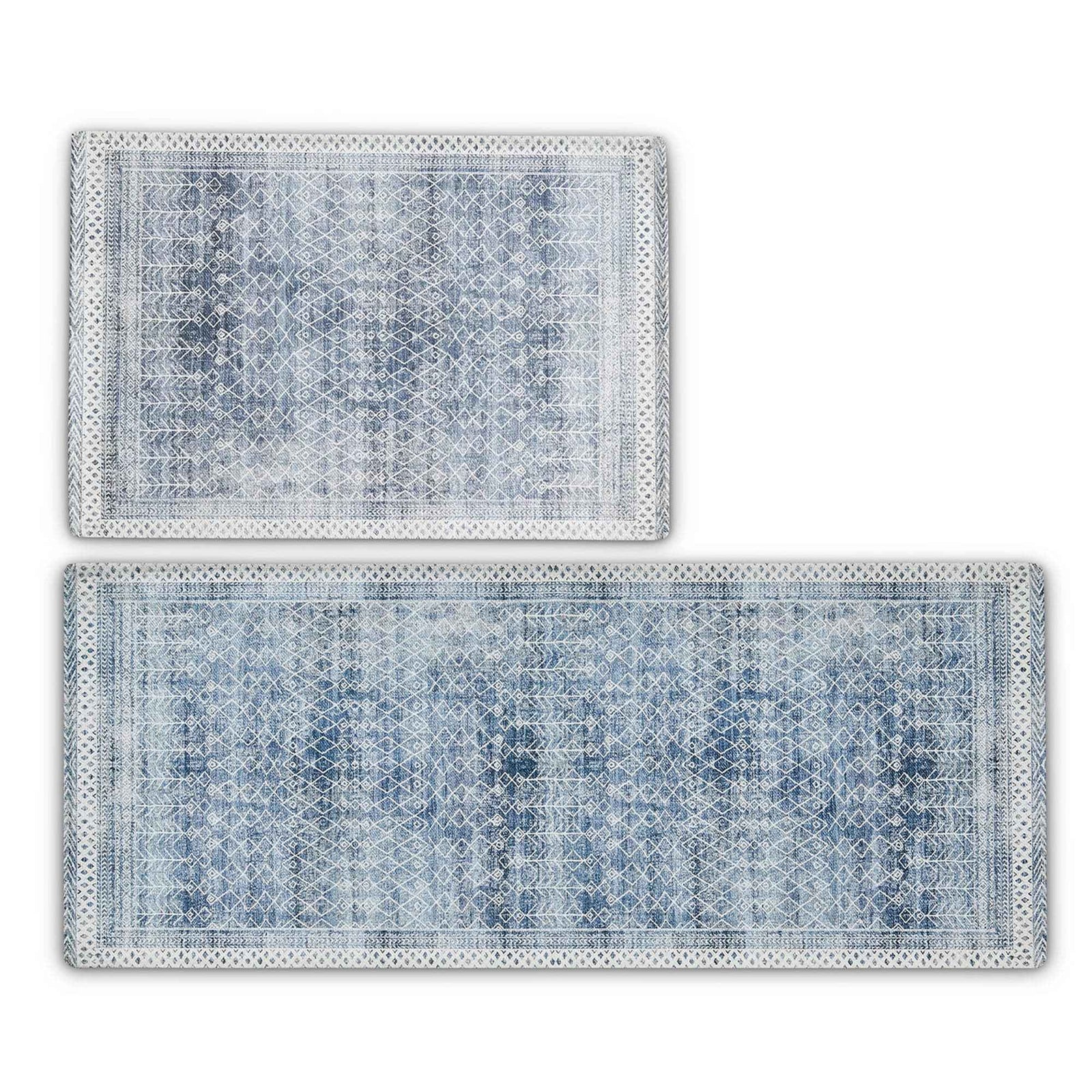 Distressed Moroccan Machine Washable Accent Area Rug & Runner 2 Pack - Neve Collection