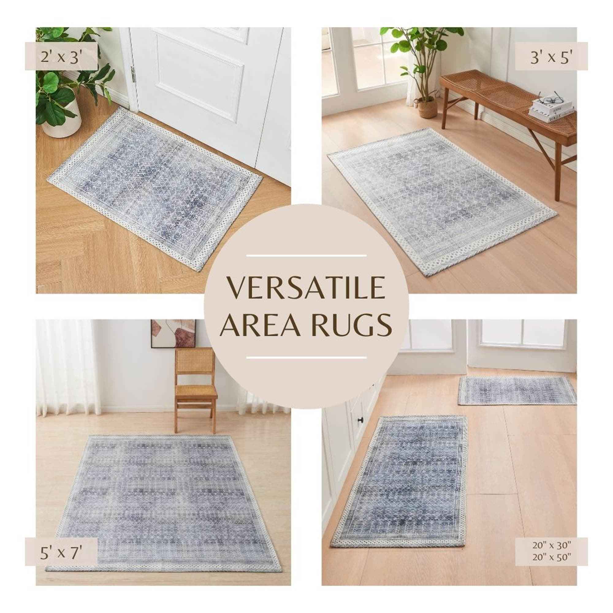 Distressed Moroccan Machine Washable Accent Area Rug & Runner 2 Pack - Neve Collection