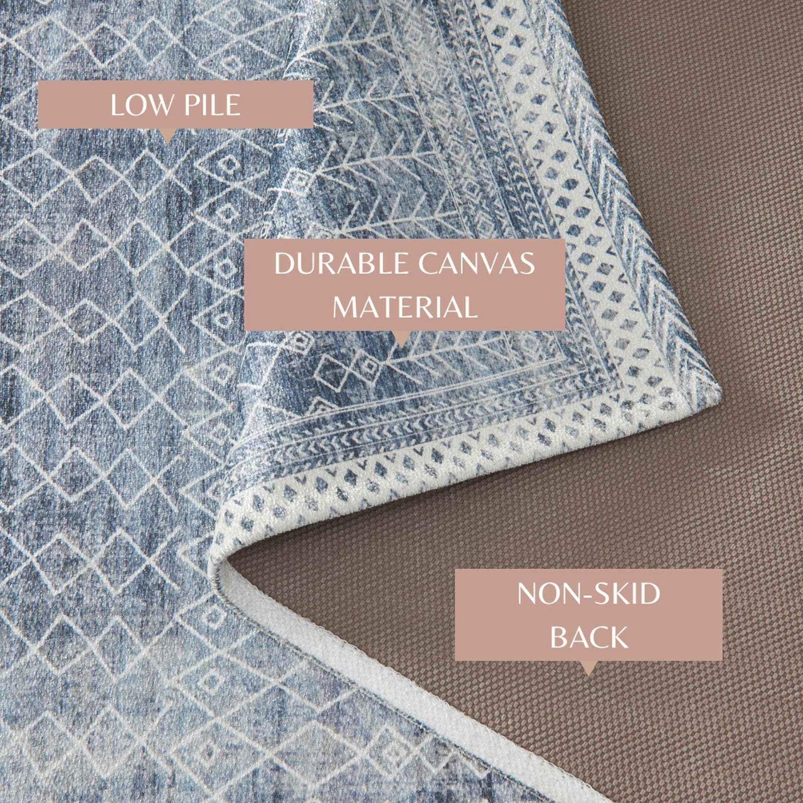 Distressed Moroccan Machine Washable Accent Area Rug & Runner 2 Pack - Neve Collection
