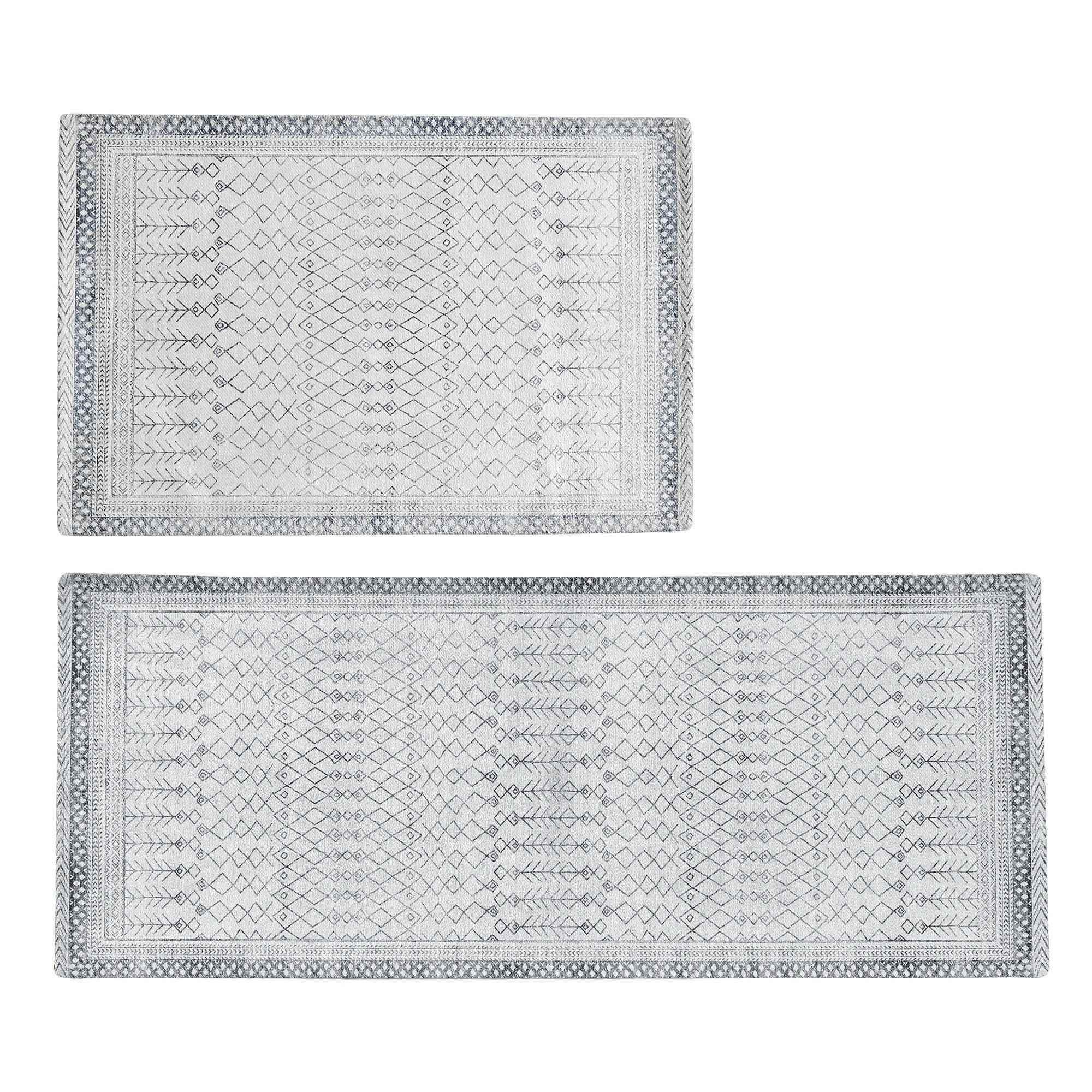 Distressed Moroccan Machine Washable Accent Area Rug & Runner 2 Pack - Neve Collection