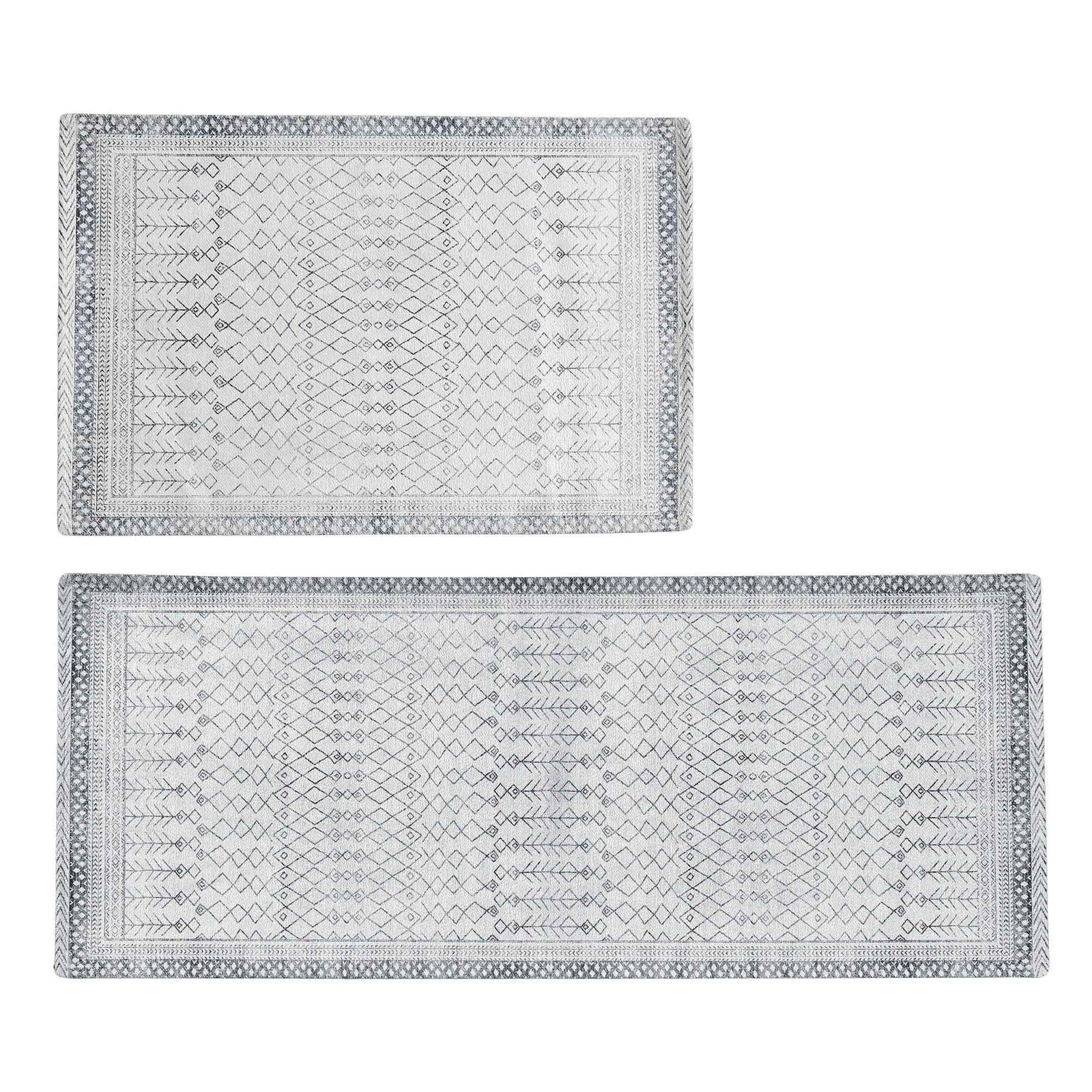 Distressed Moroccan Machine Washable Accent Area Rug & Runner 2 Pack - Neve Collection