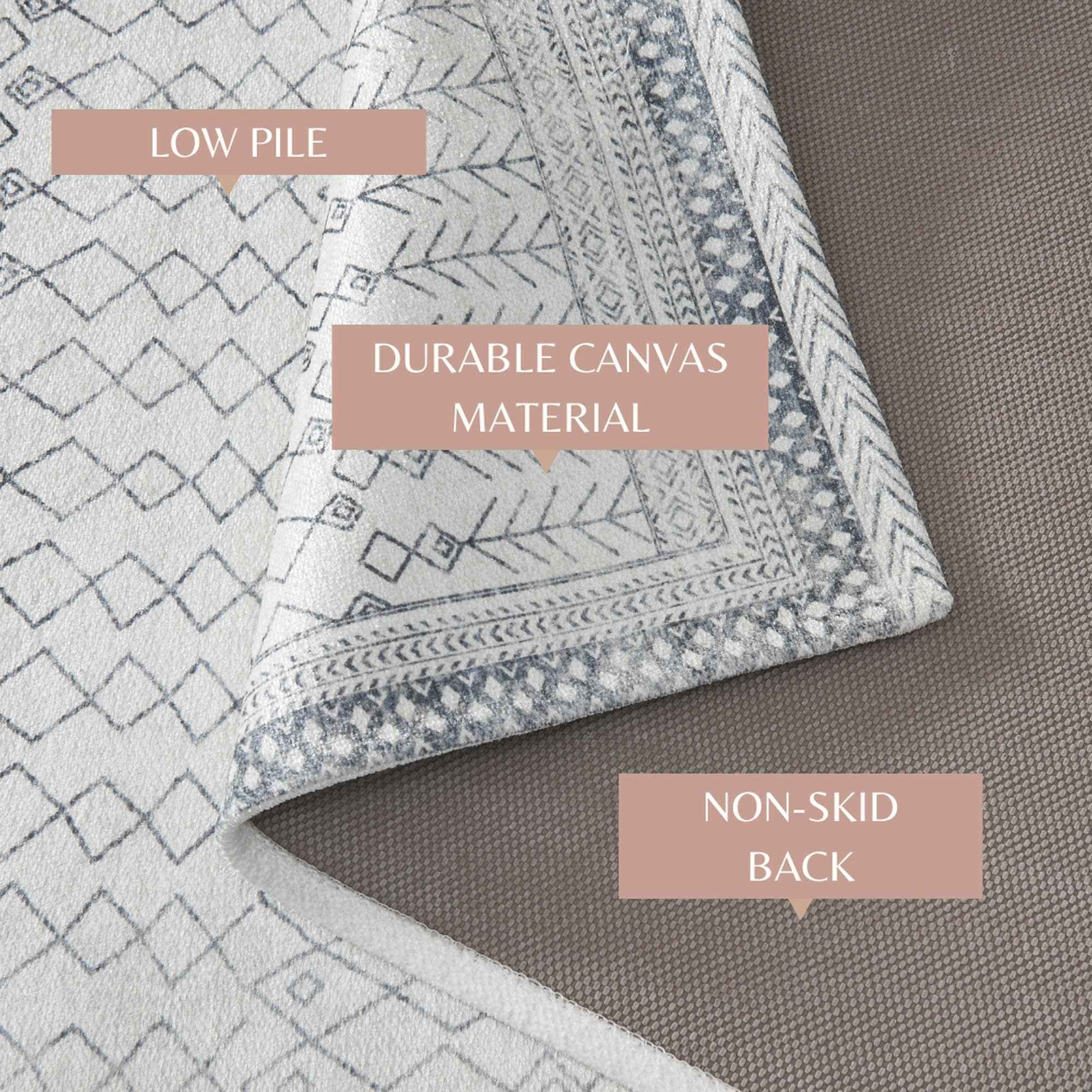 Distressed Moroccan Machine Washable Accent Area Rug & Runner 2 Pack - Neve Collection