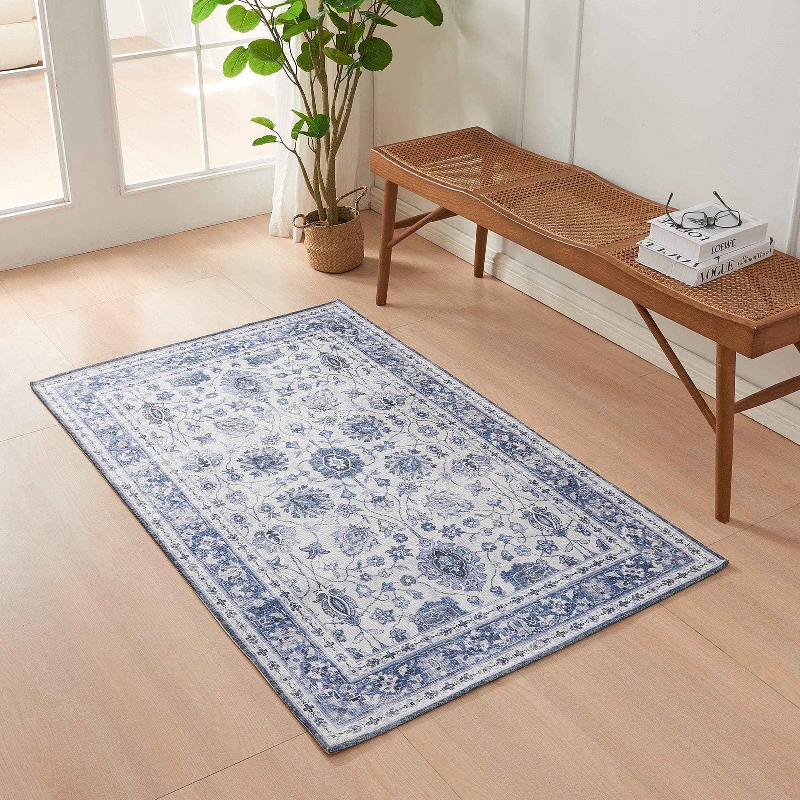 Floral Machine Washable Accent Area Rug 3' x 5' - Matra Collection