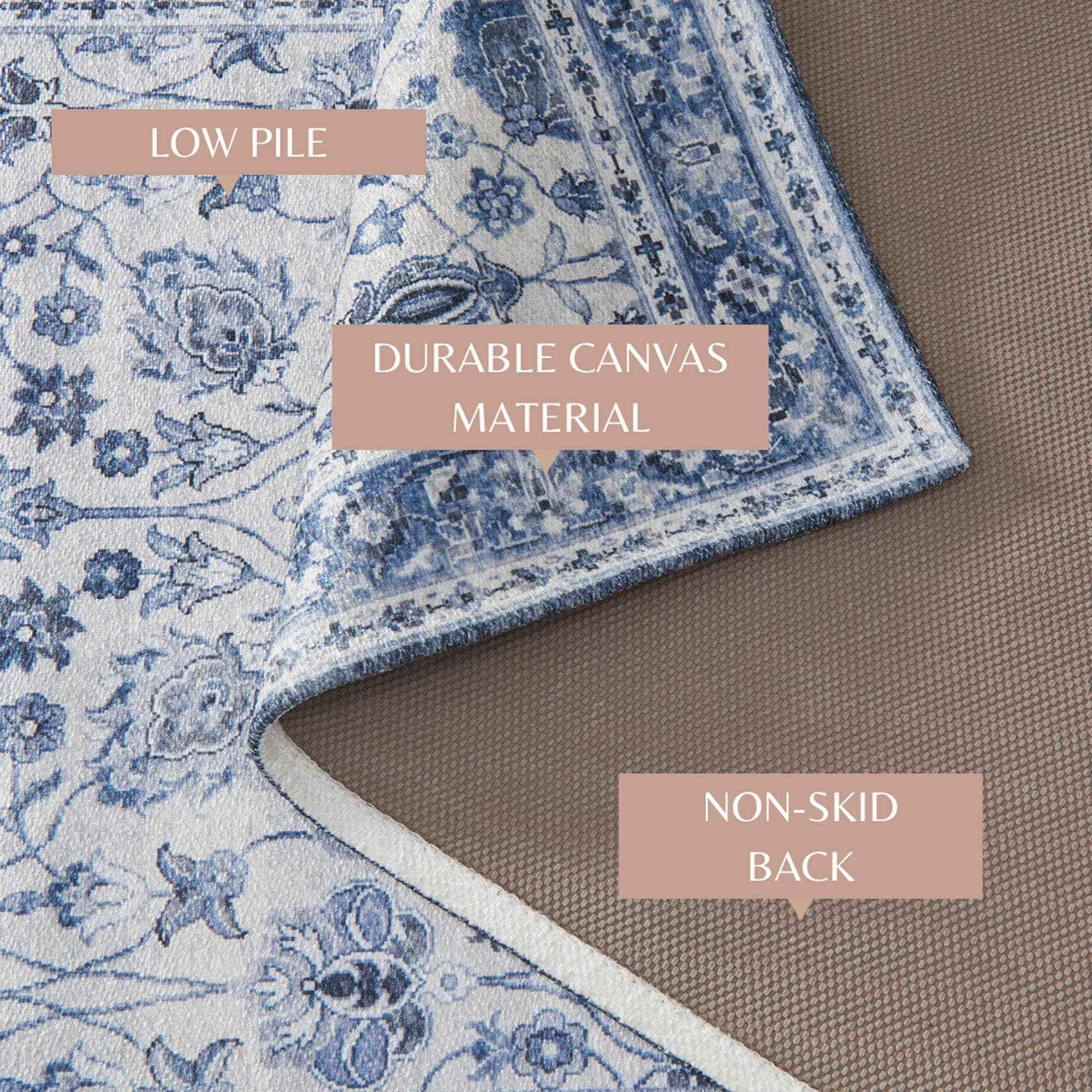 Floral Machine Washable Accent Area Rug 3' x 5' - Matra Collection