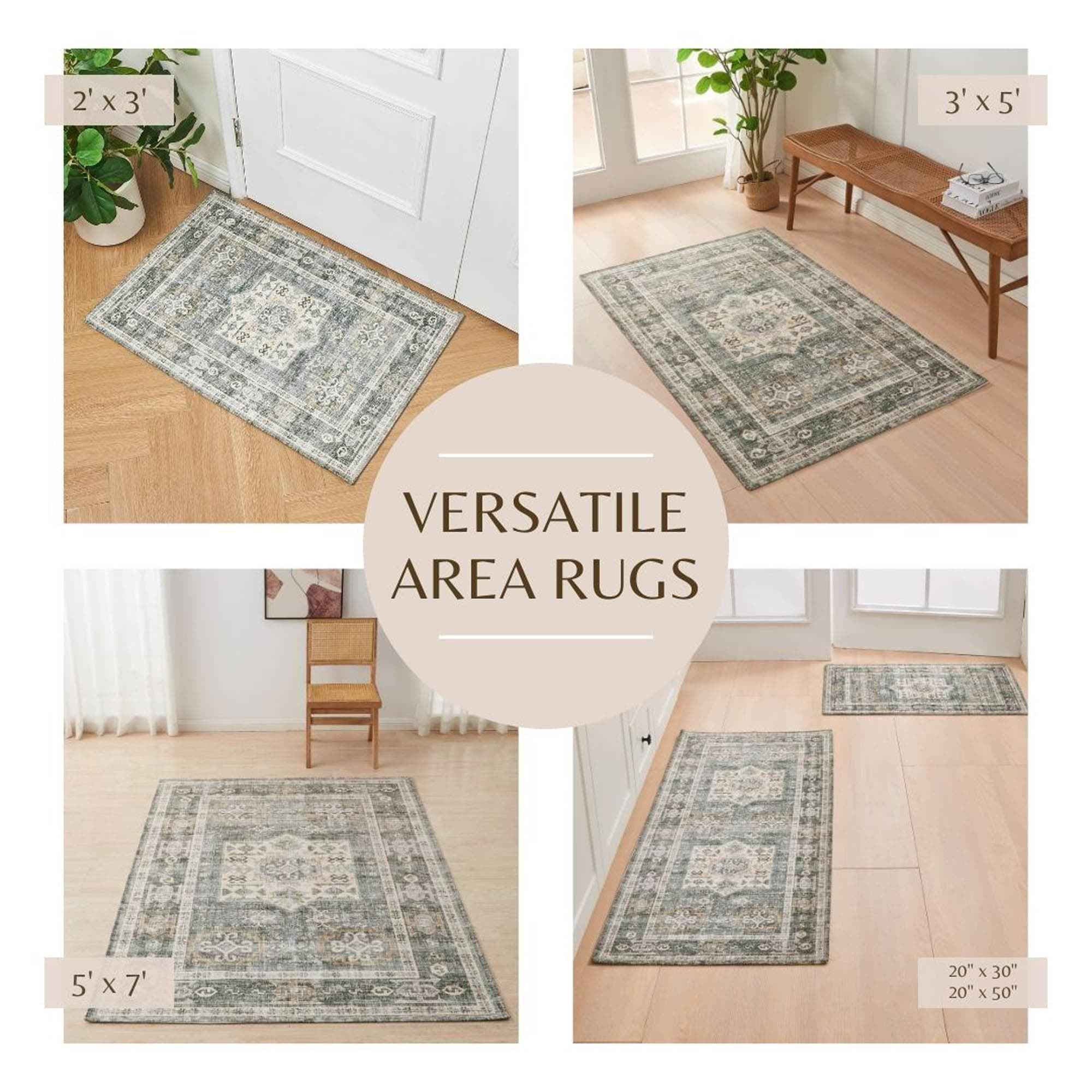 Medallion Machine Washable Accent Rug 2' x 3' - Nava Collection