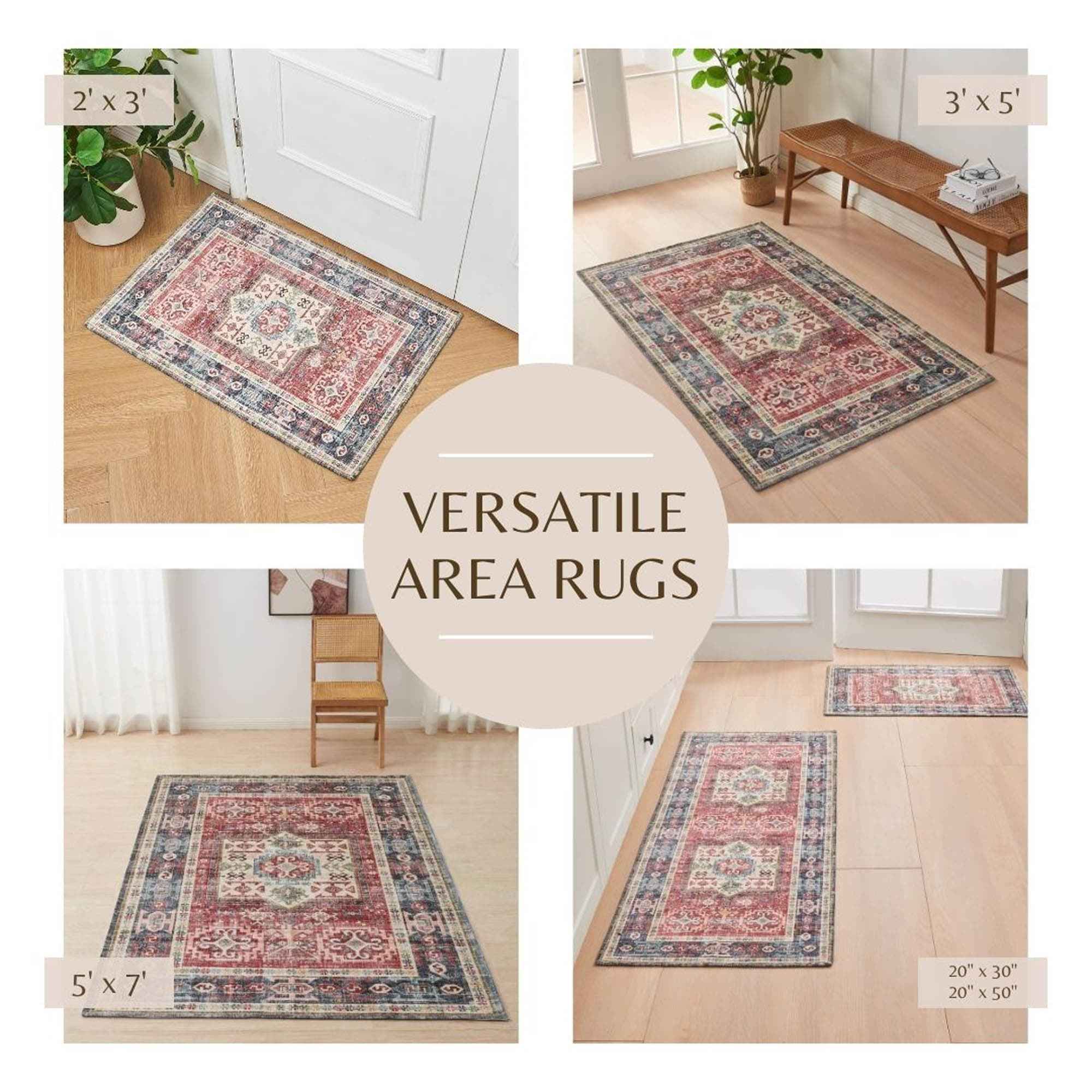 Medallion Machine Washable Accent Rug 2' x 3' - Nava Collection