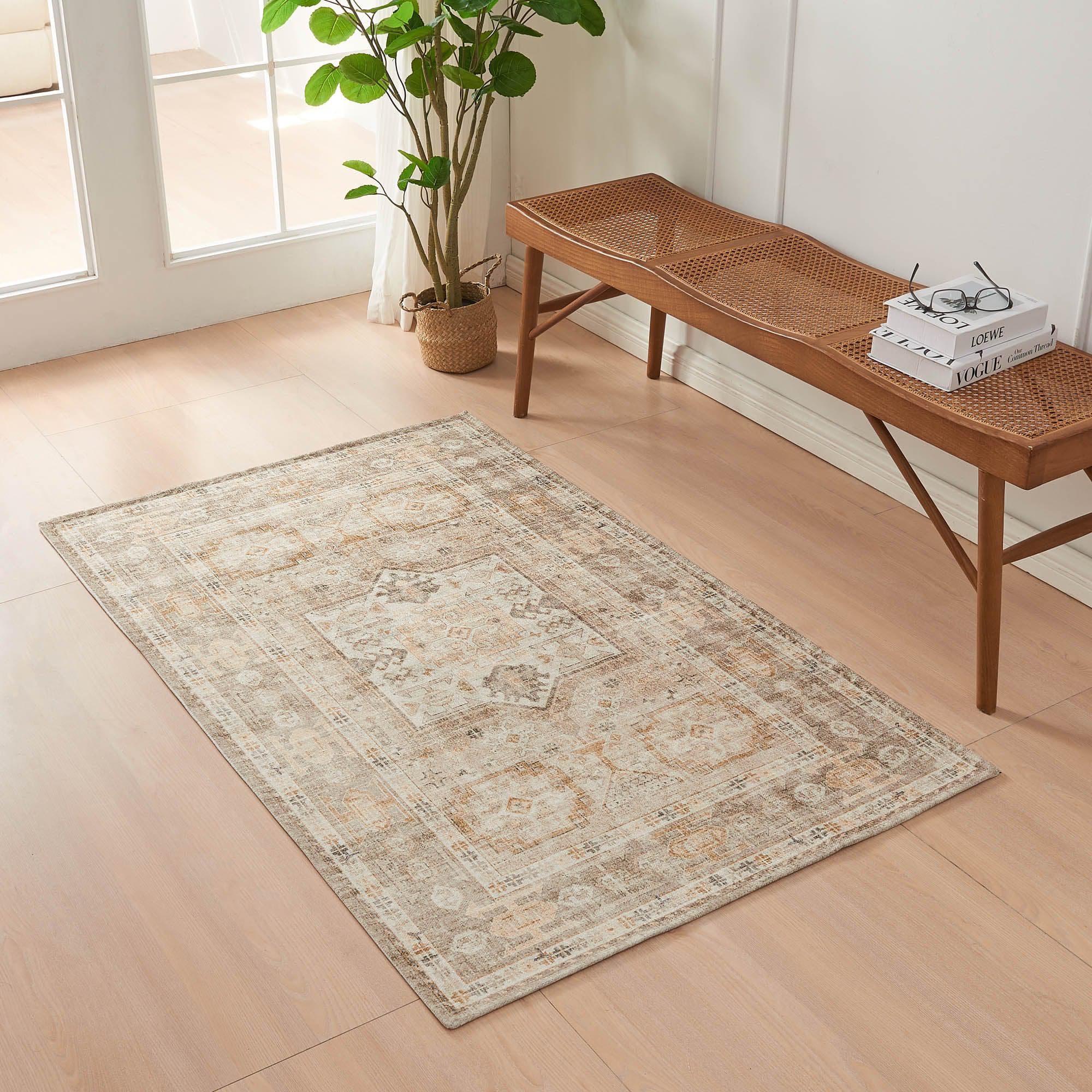Medallion Machine Washable Accent Area Rug 3' x 5' - Nava Collection