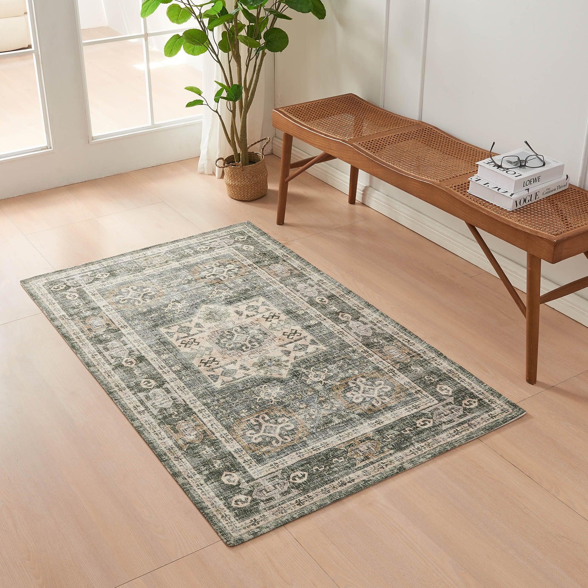 Medallion Machine Washable Accent Area Rug 3' x 5' - Nava Collection