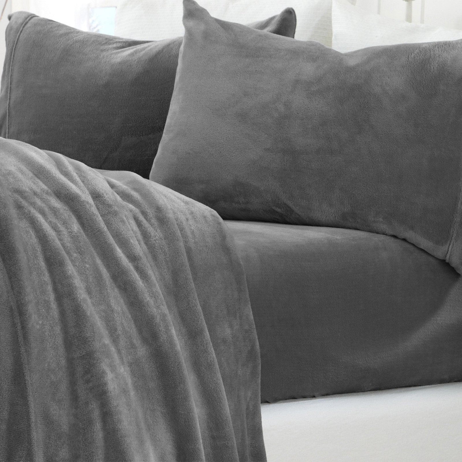 4-Piece Solid Plush Sheet - Velvet Luxe Collection