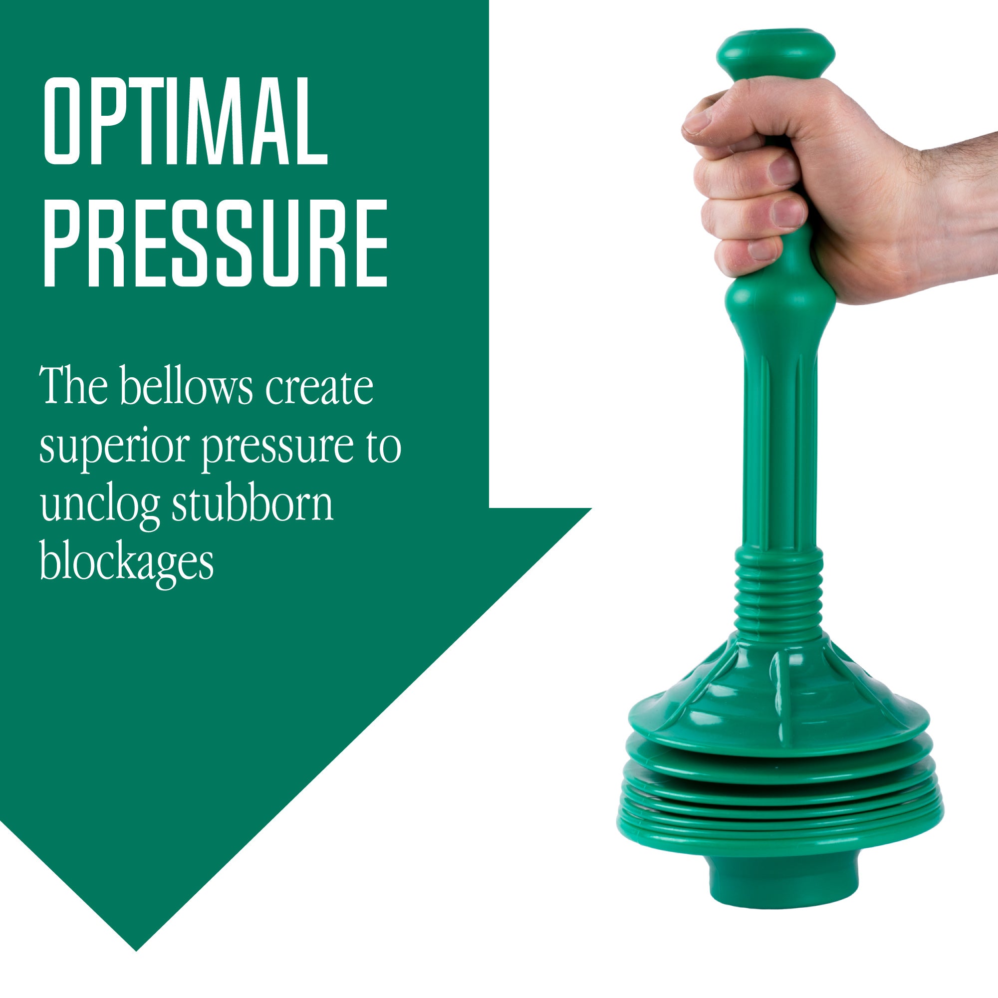 Bellows Accordion Toilet Plunger (Green)
