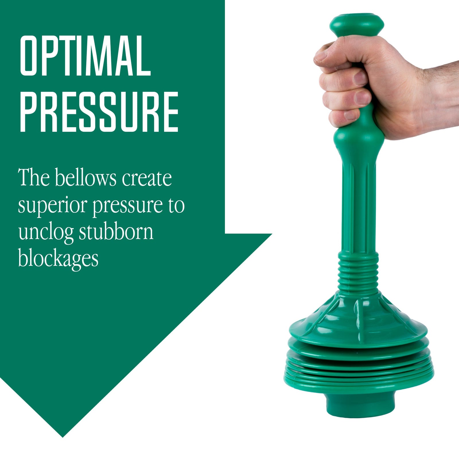 Bellows Accordion Toilet Plunger (Green)