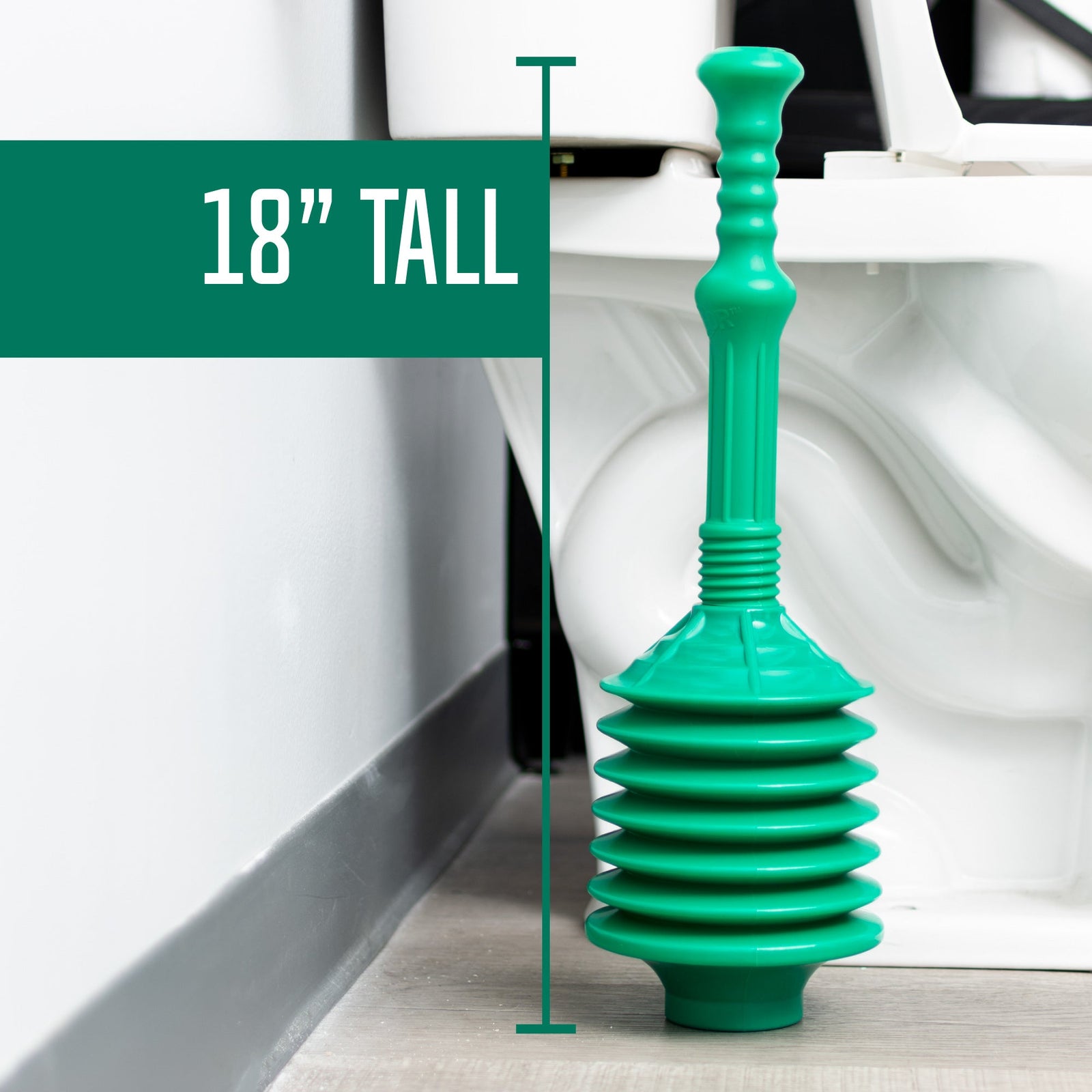 Bellows Accordion Toilet Plunger (Green)
