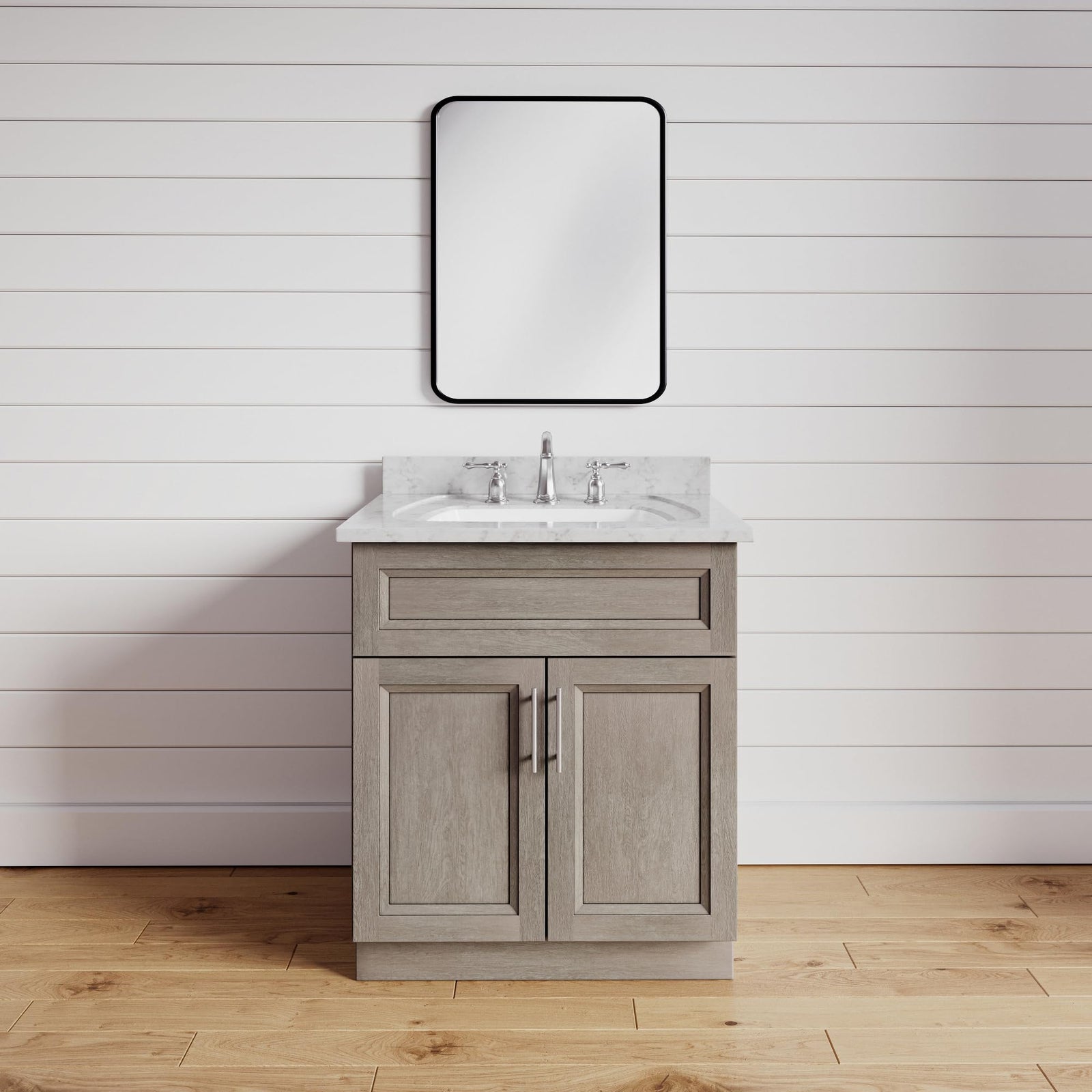24 Inch Greige Stained Bathroom Vanity Sink Base