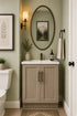 24 Inch Greige Stained Full Height Door Bathroom Vanity Sink Base