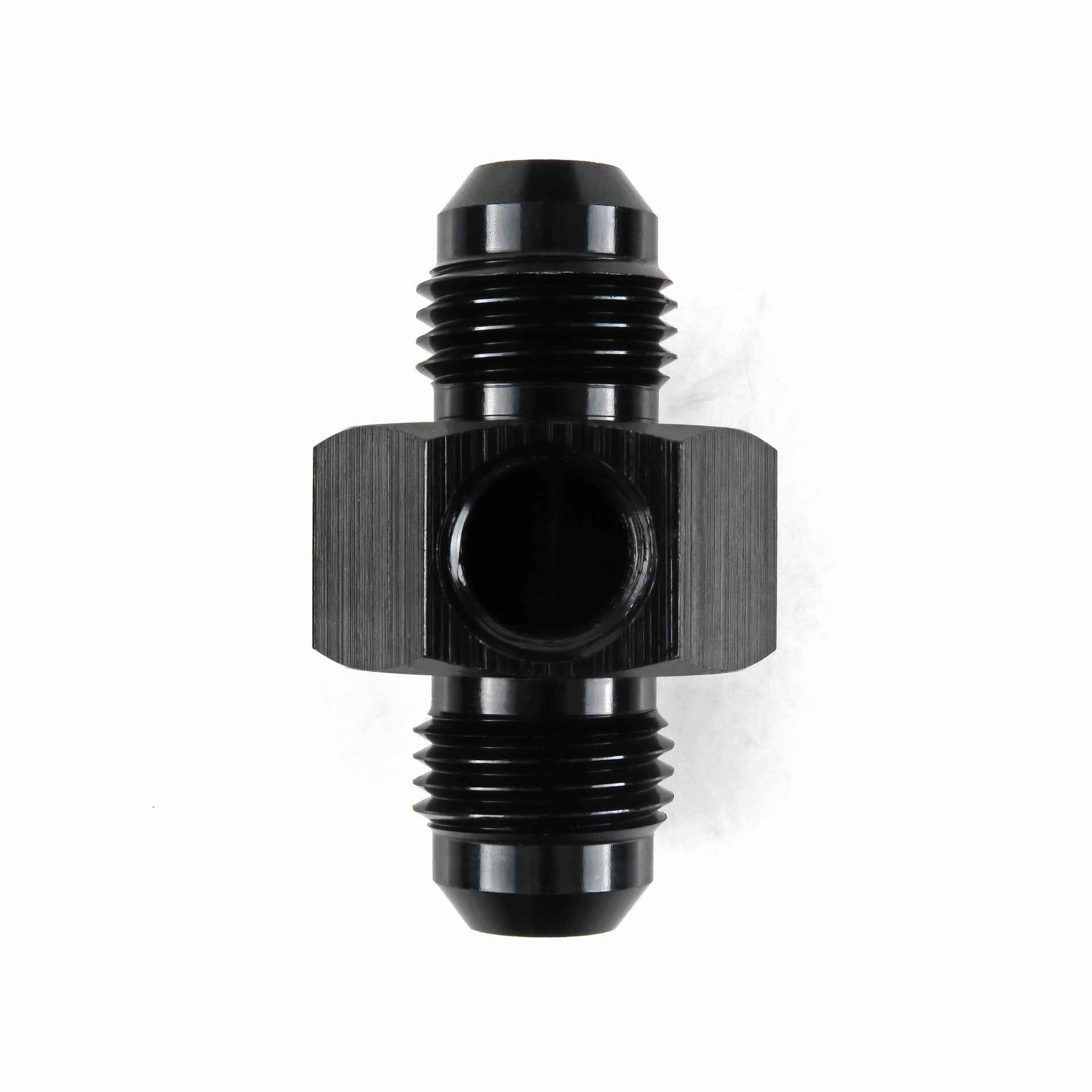 AN6 Male to AN6 Male Straight Adapter with 1/8" NPT Sensor Port HEL Aluminium