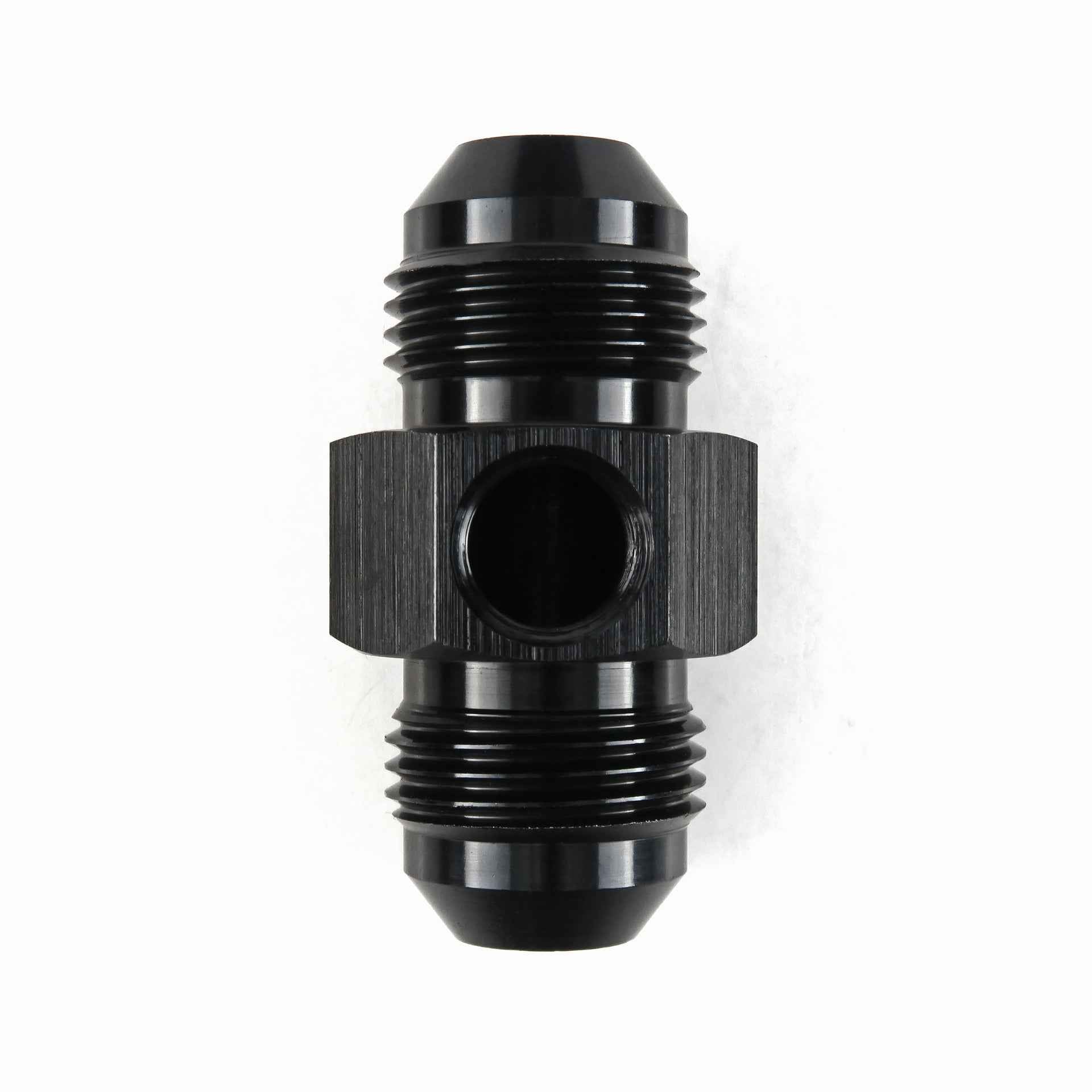AN8 Male to AN8 Male Straight Adapter with 1/8" NPT Sensor Port HEL Aluminium