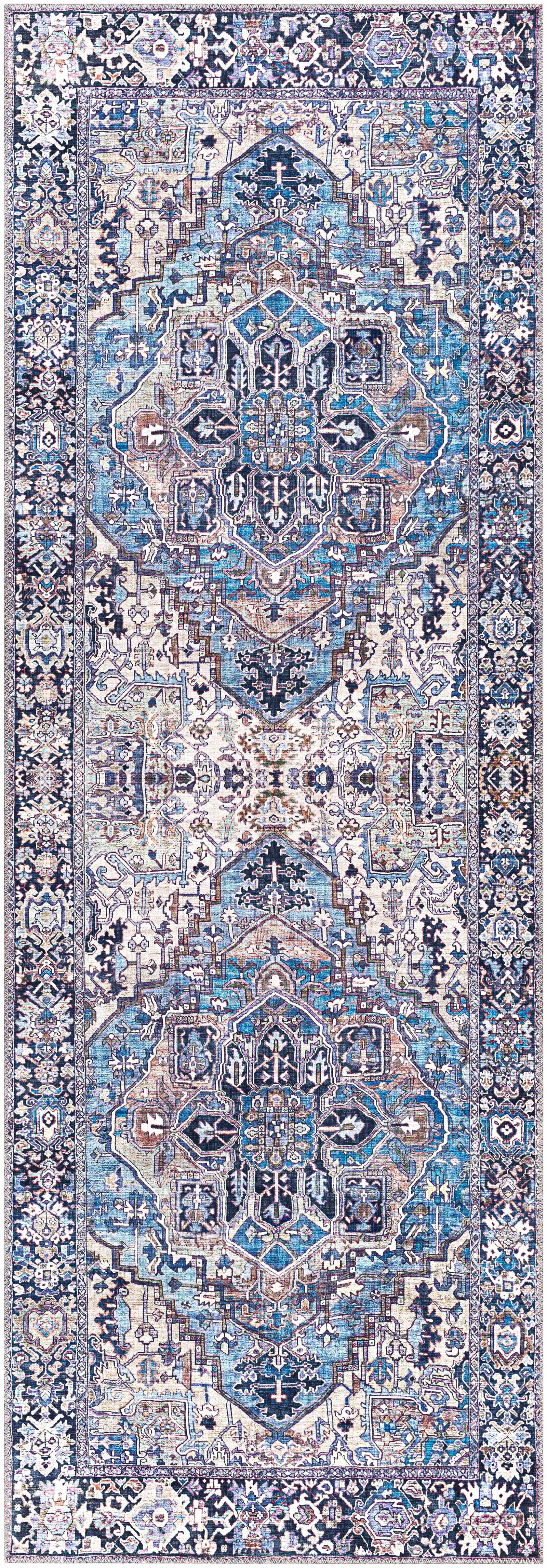 Neyland Iris Blue Area Rug 2362