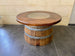 Half-Barrel Coffee Table With Removable Glass Top - Wine/Whiskey/Bourbon Barrel Storage Table - Rustic Furniture - Tundra Globe