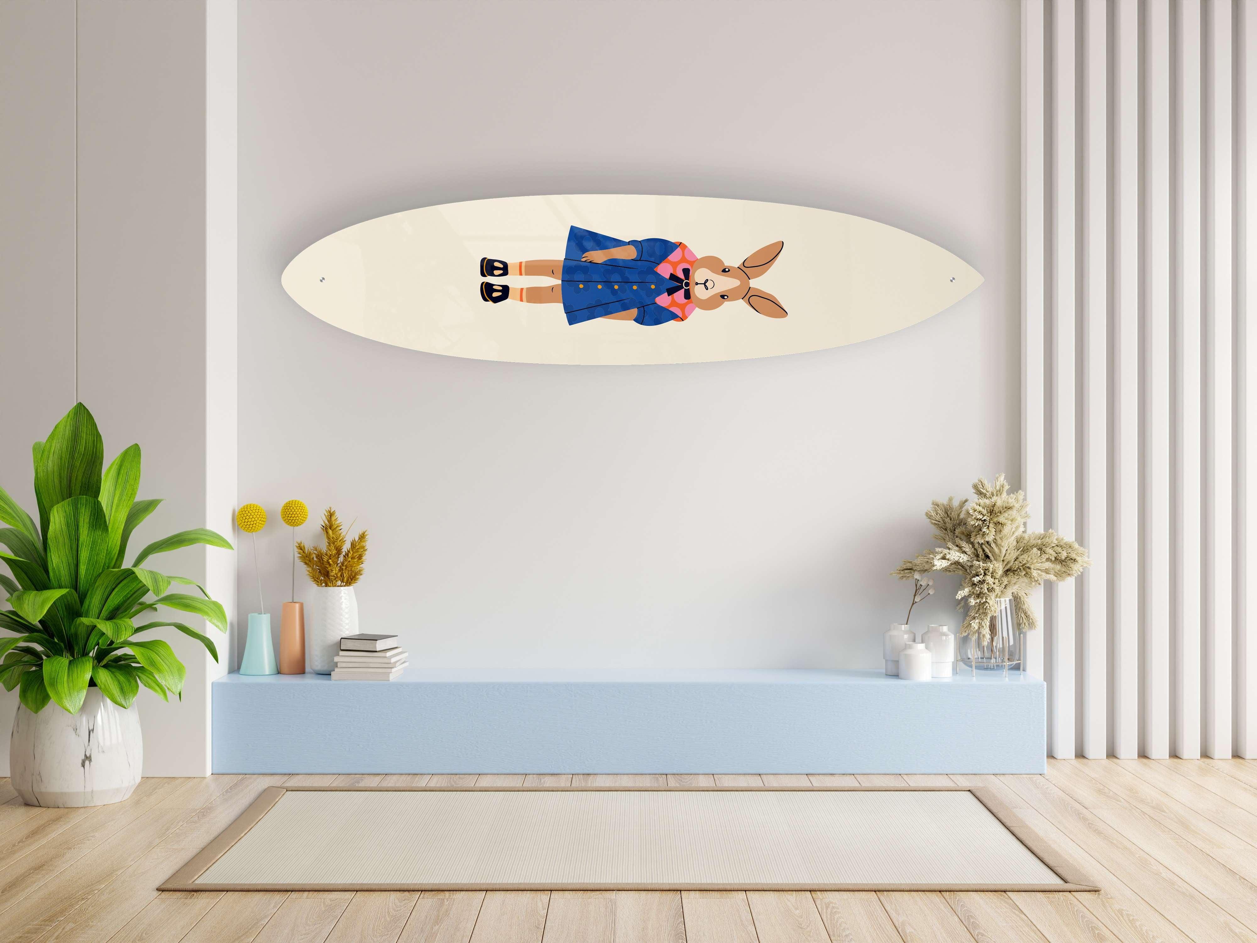 Hare Pattern Acrylic Surfboard Wall Art