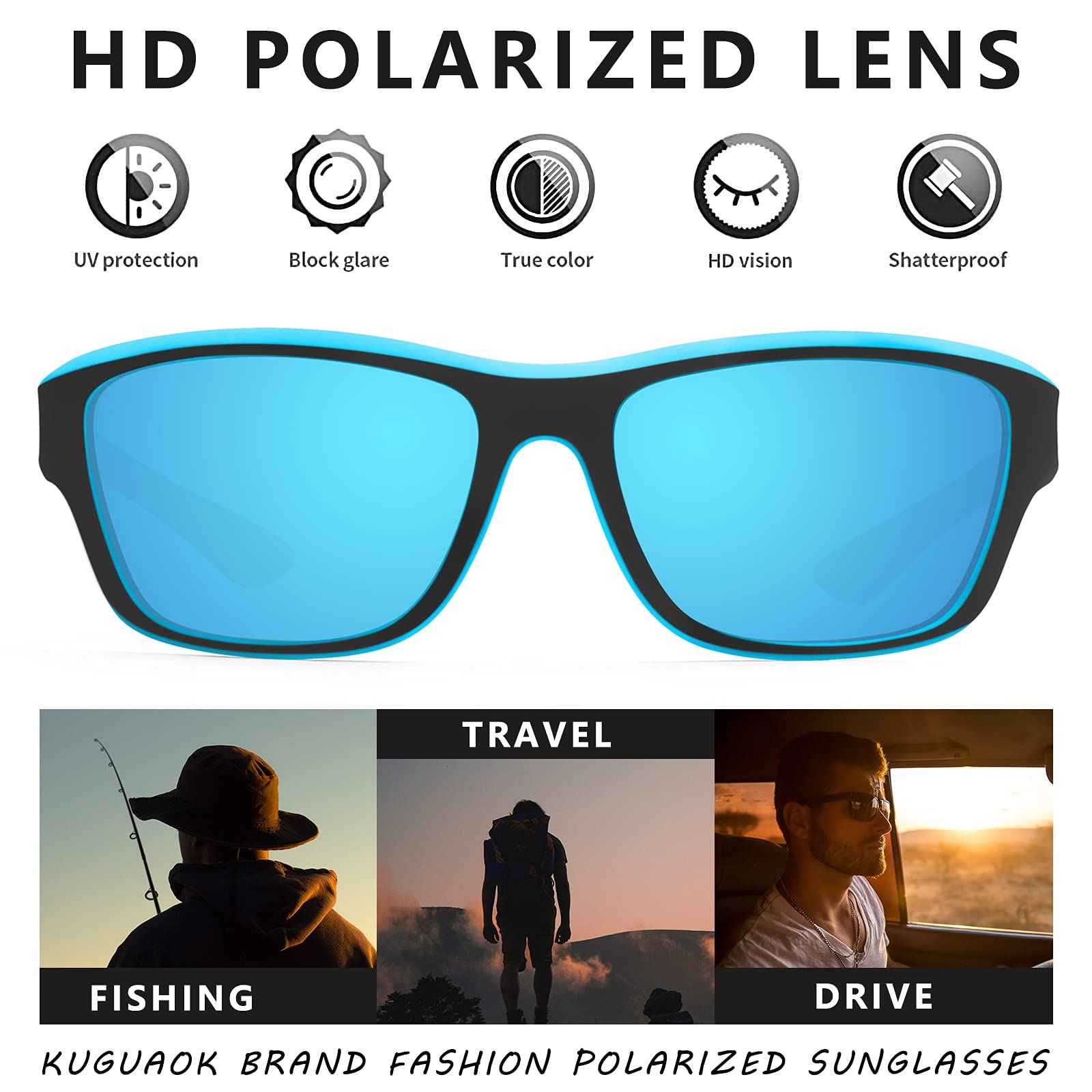 Photochromic Polarized Sunglasses UV400 Protection Anti-Glare Outdoor Sports