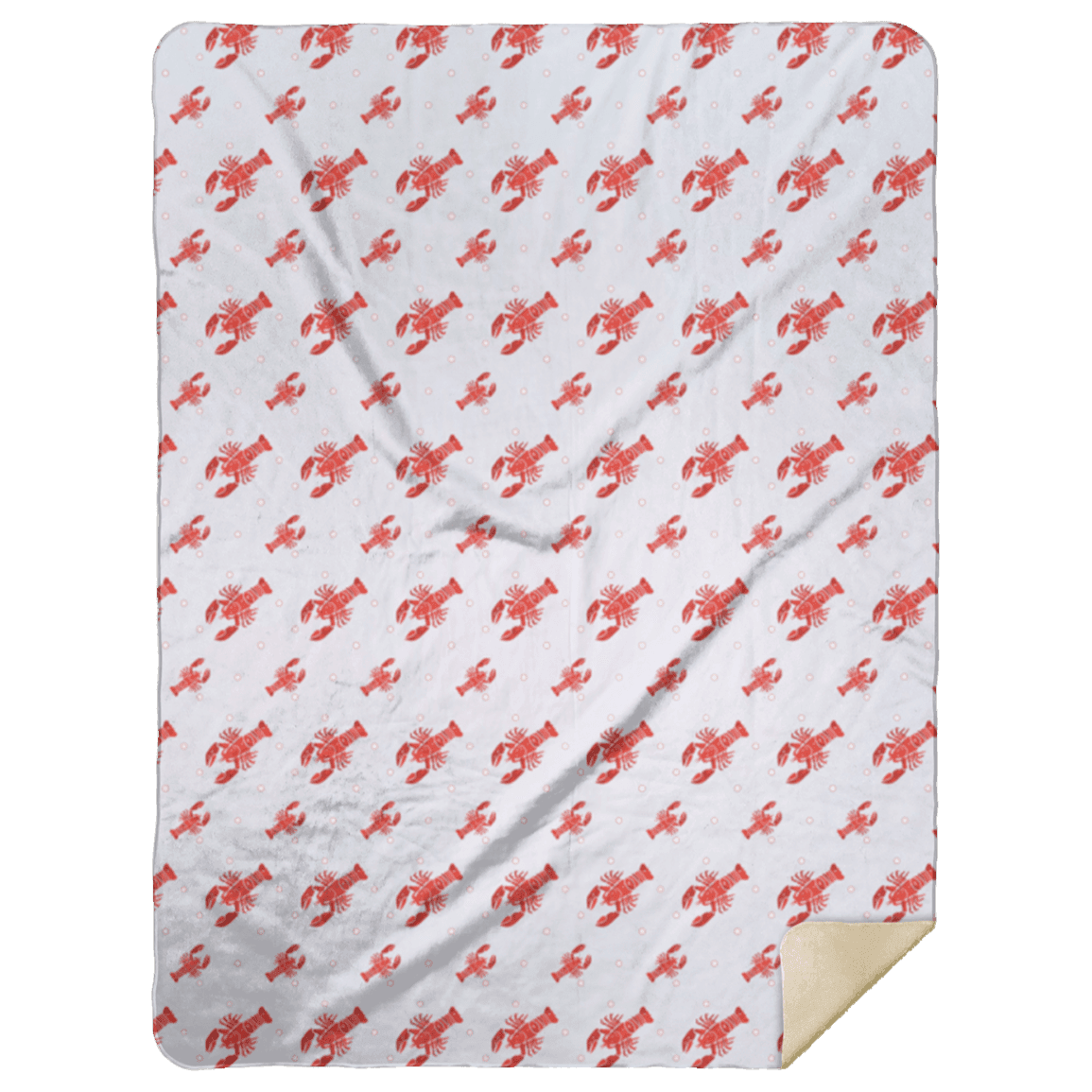 Heads or Tails Plush Throw Blanket 60x80 Crawfish Lobster Nostalgic Hometown Keepsake