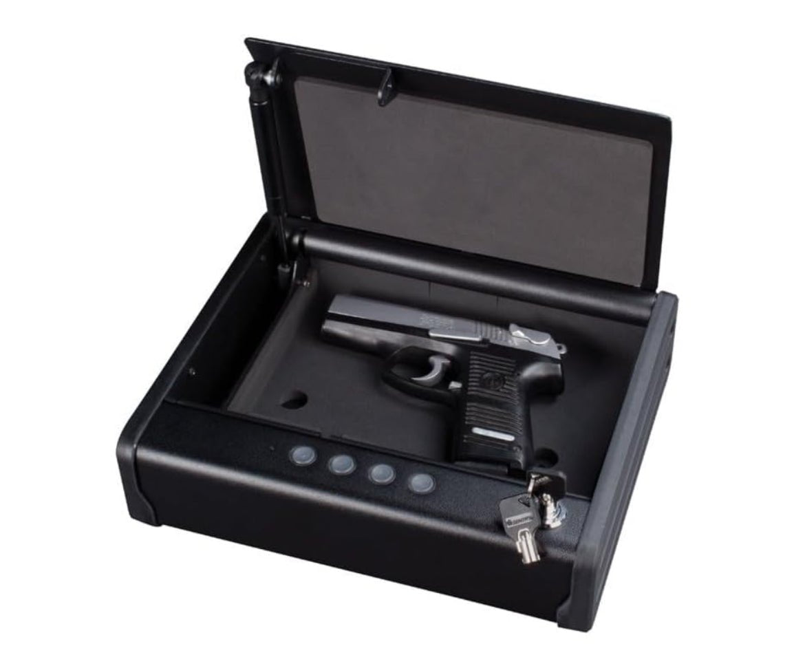 Heavy Duty Portable Handgun Safe Money Box Cash Security Pistol Lock Box Gun Vault