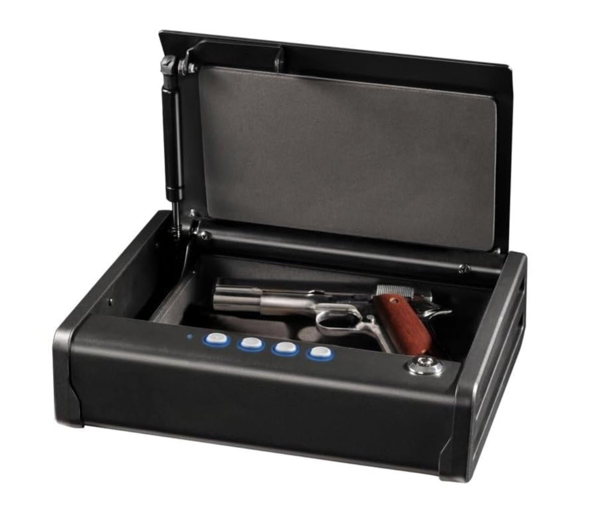 Heavy Duty Portable Handgun Safe Money Box Cash Security Pistol Lock Box Gun Vault
