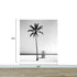 Black & White Tropical Palm Tree Beach Wallpaper Mural. #7015