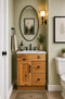 24 Inch Hickory Shaker Single Sink Bathroom Vanity with Drawers on the Right