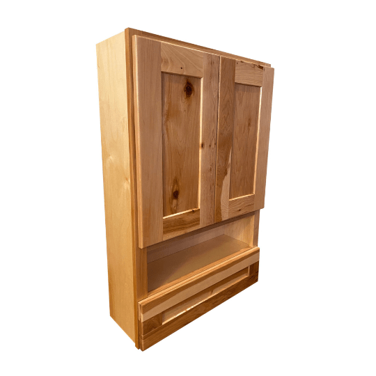 24 Inch Hickory Shaker Toilet Tank Topper Cabinet 24 InchW x 36 InchH x 8 InchD