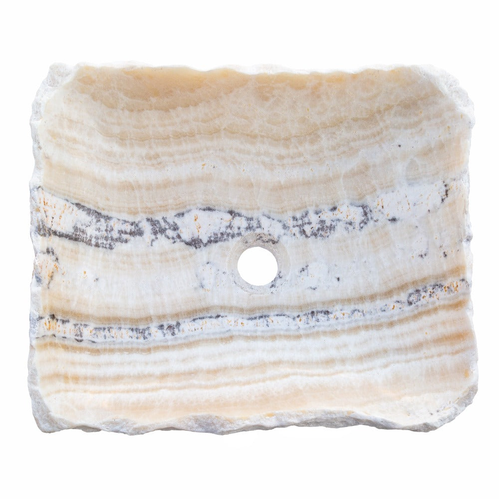 Honey Onyx Rustic Natural Stone Vessel Sink (W)13