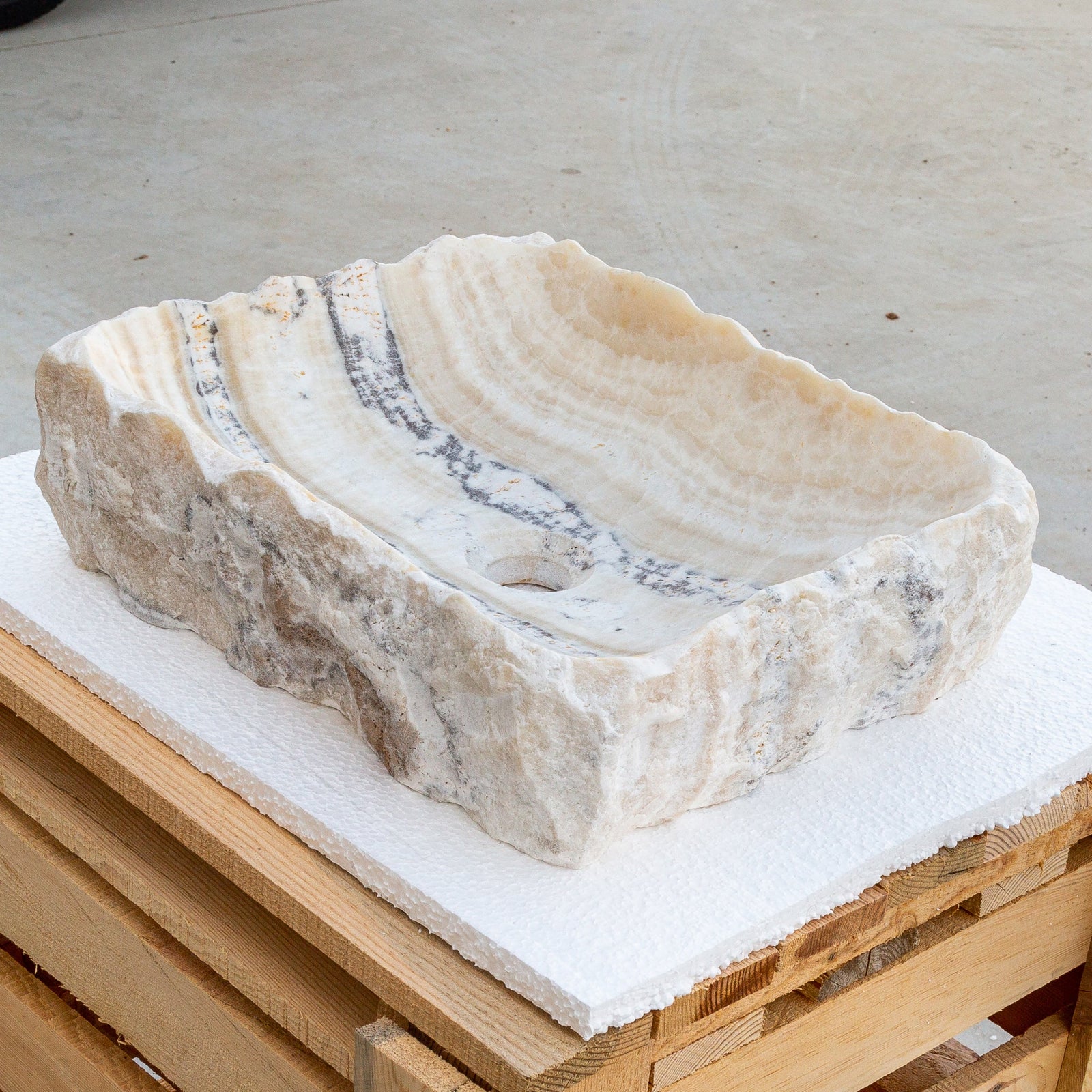 Honey Onyx Rustic Natural Stone Vessel Sink (W)13