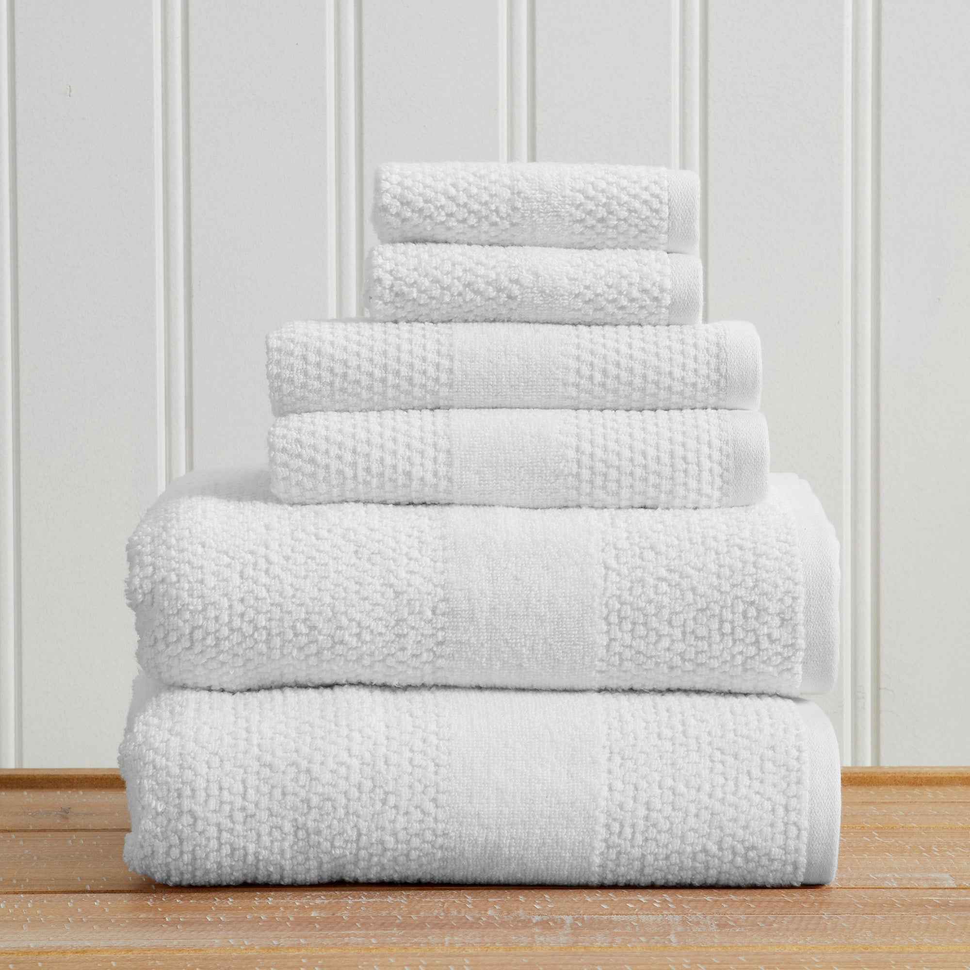 100% Cotton Woven Texture Bath Towel Set - Marbella Collection
