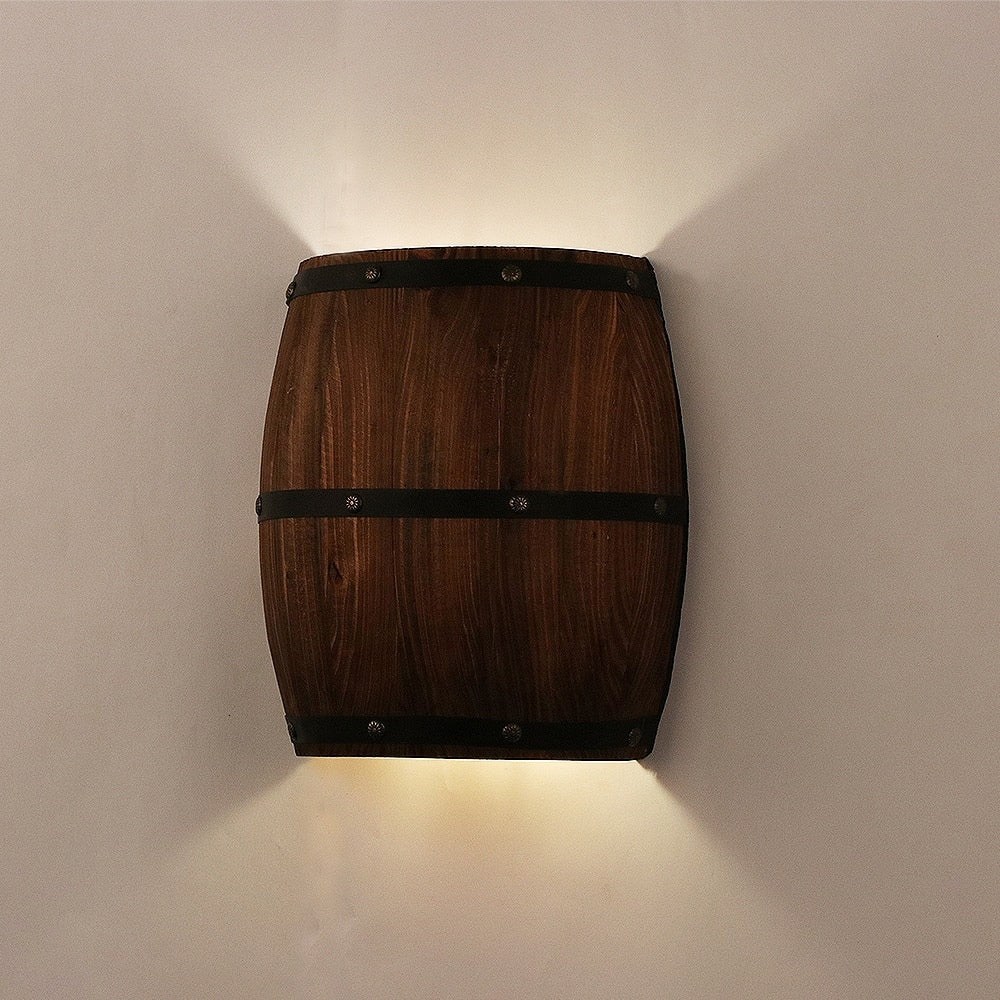 American vintage country wine barrel wall lamps for restaurant, kitchen aisle, bar