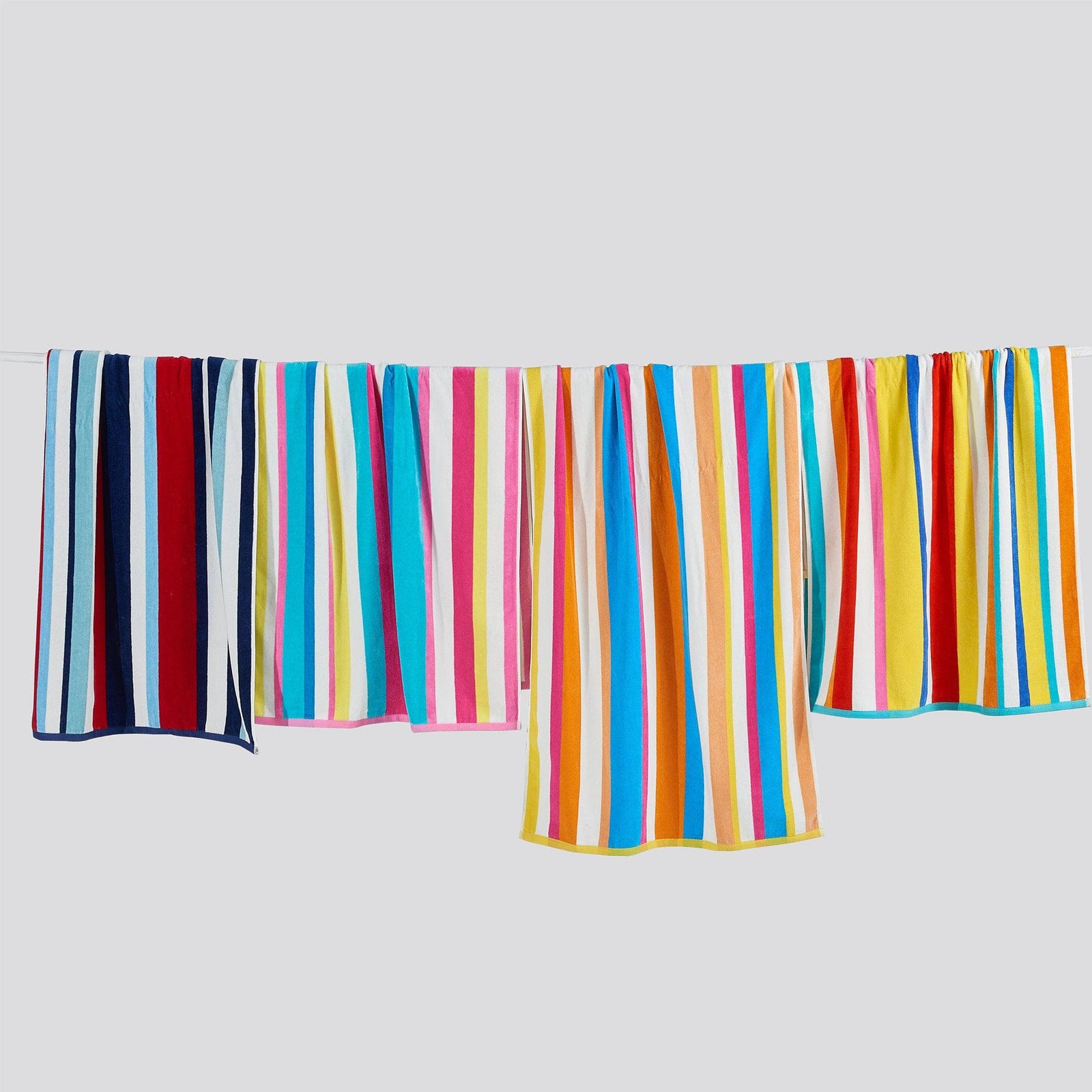Cotton Velour Cabana Stripe Beach Towel - Novia Collection