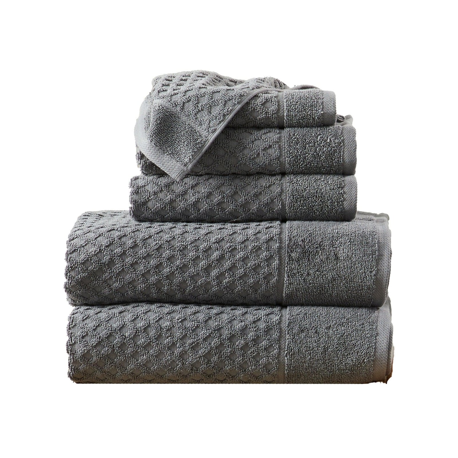Cotton Diamond Waffle Weave Bath Towel Set - Grayson Collection