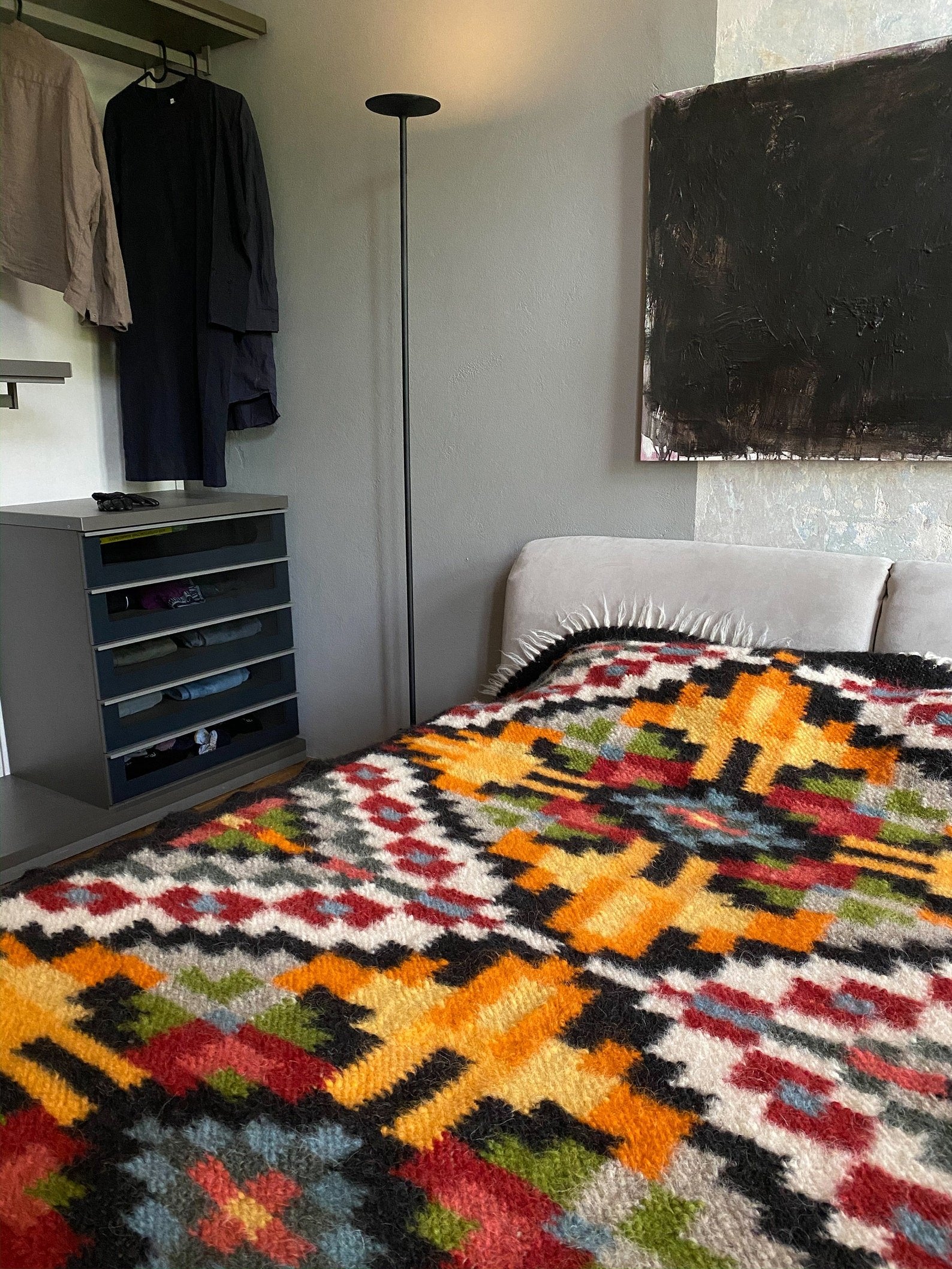 Handwoven Thin Rug with Traditional Carpathian Pattern 1