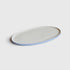 Handmade Porcelain Oval Serving Platter. Forget-me-not/Chocolate