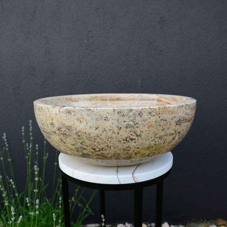 HANDCRAFTED VALENCIA TRAVERTINE SINK