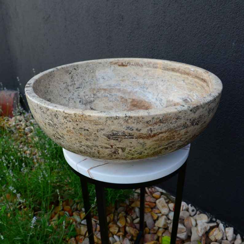 HANDCRAFTED VALENCIA TRAVERTINE SINK