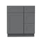 30 Inch Grey Shaker Single Sink Bathroom Vanity with Drawers on the Right