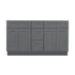 60 Inch Grey Shaker Double Sink Bathroom Vanity with Drawers