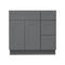 36 Inch Grey Shaker Single Sink Bathroom Vanity with Drawers on the Right