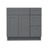 36 Inch Grey Shaker Single Sink Bathroom Vanity with Drawers on the Right
