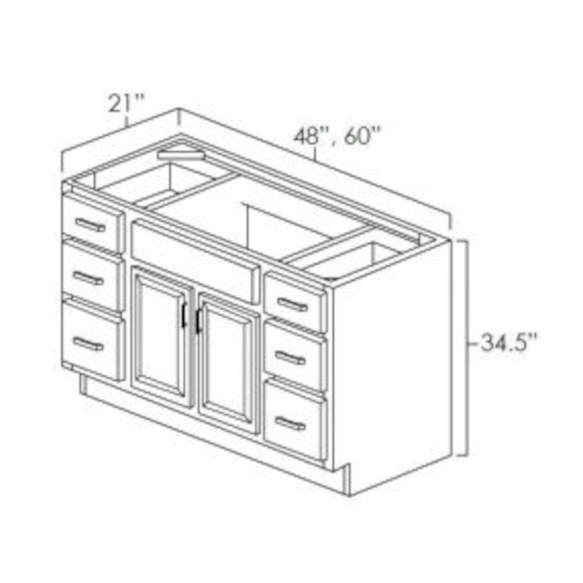 48 Inch Espresso Shaker Single Sink Bathroom Vanity with Drawers